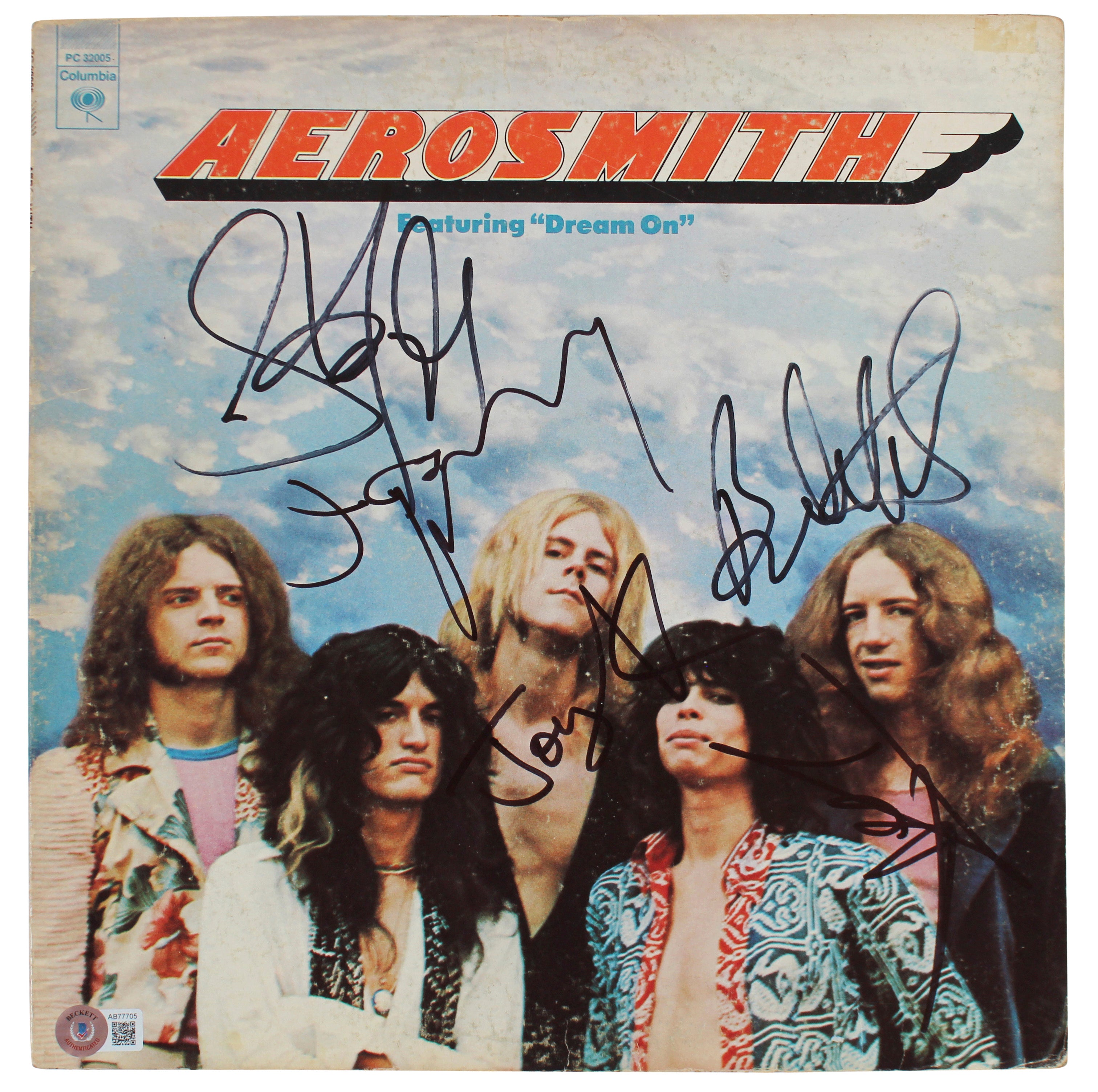 Aerosmith (5) Tyler, Perry, Hamilton, Kramer & Whitford Signed Album Cover BAS