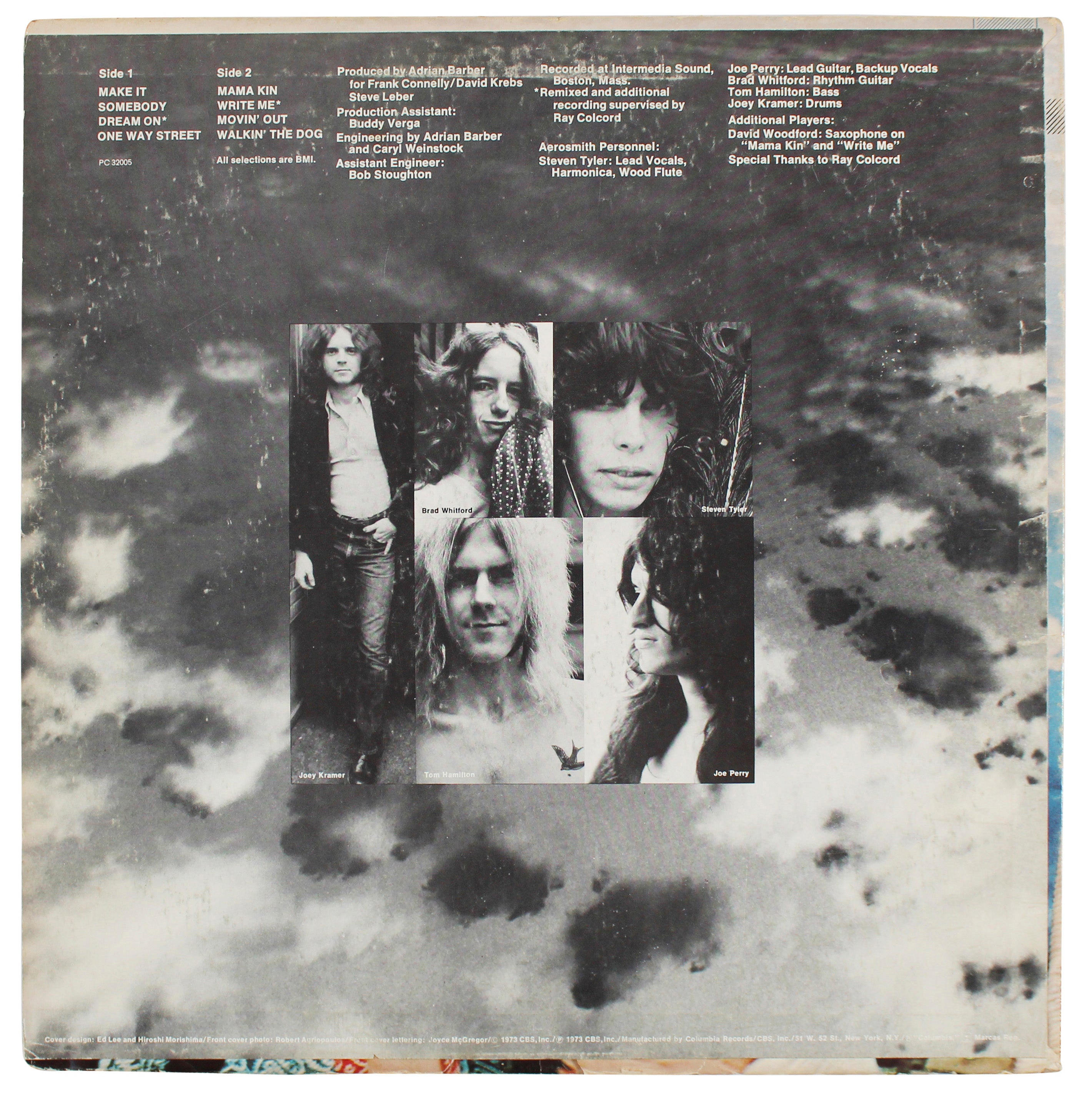Aerosmith (5) Tyler, Perry, Hamilton, Kramer & Whitford Signed Album Cover BAS