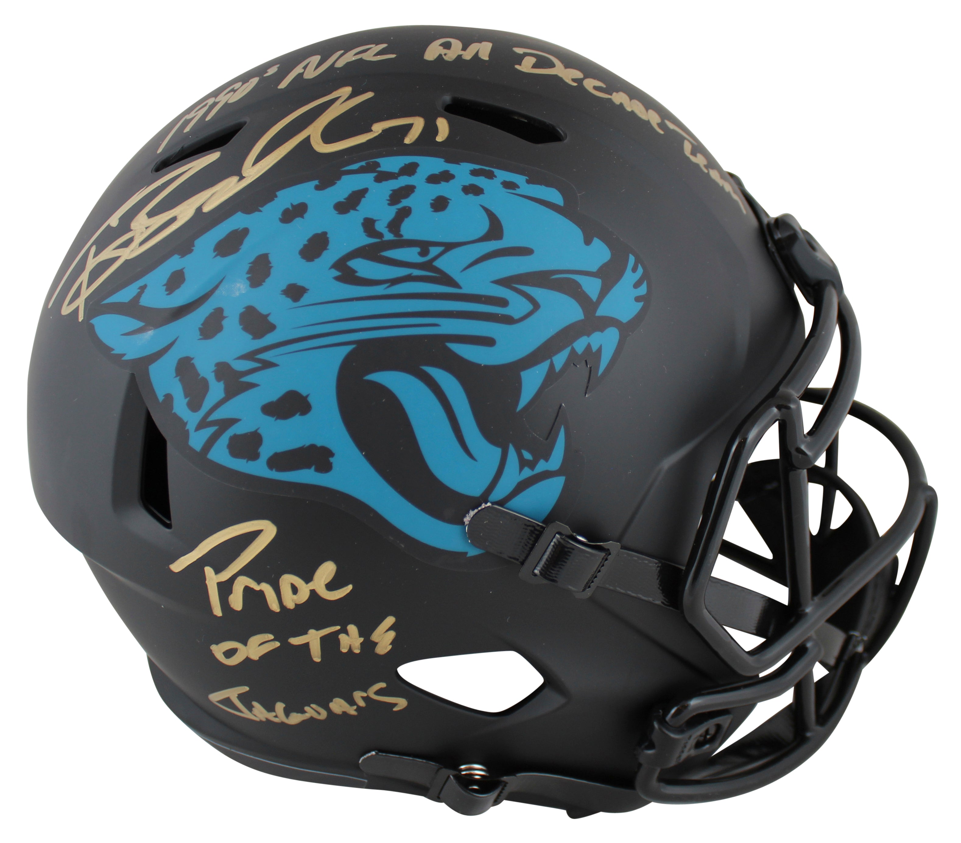 Jaguars Tony Boselli "2x Insc" Signed Eclipse Full Size Speed Rep Helmet BAS Wit