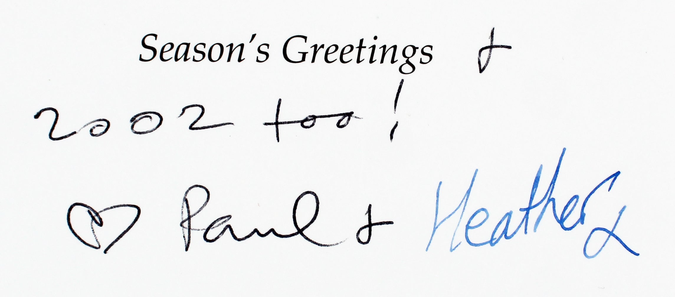 Paul McCartney & Heather Mills Authentic Signed Greeting Card BAS #AB76232