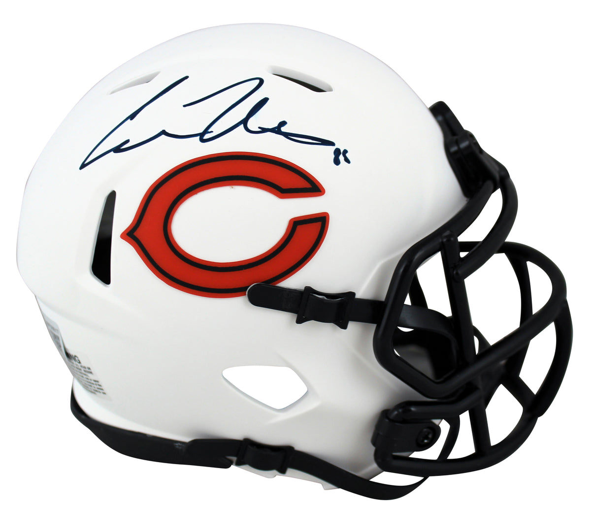Bears Cole Kmet Authentic Signed Alternate Lunar Speed Mini Helmet BAS Witnessed