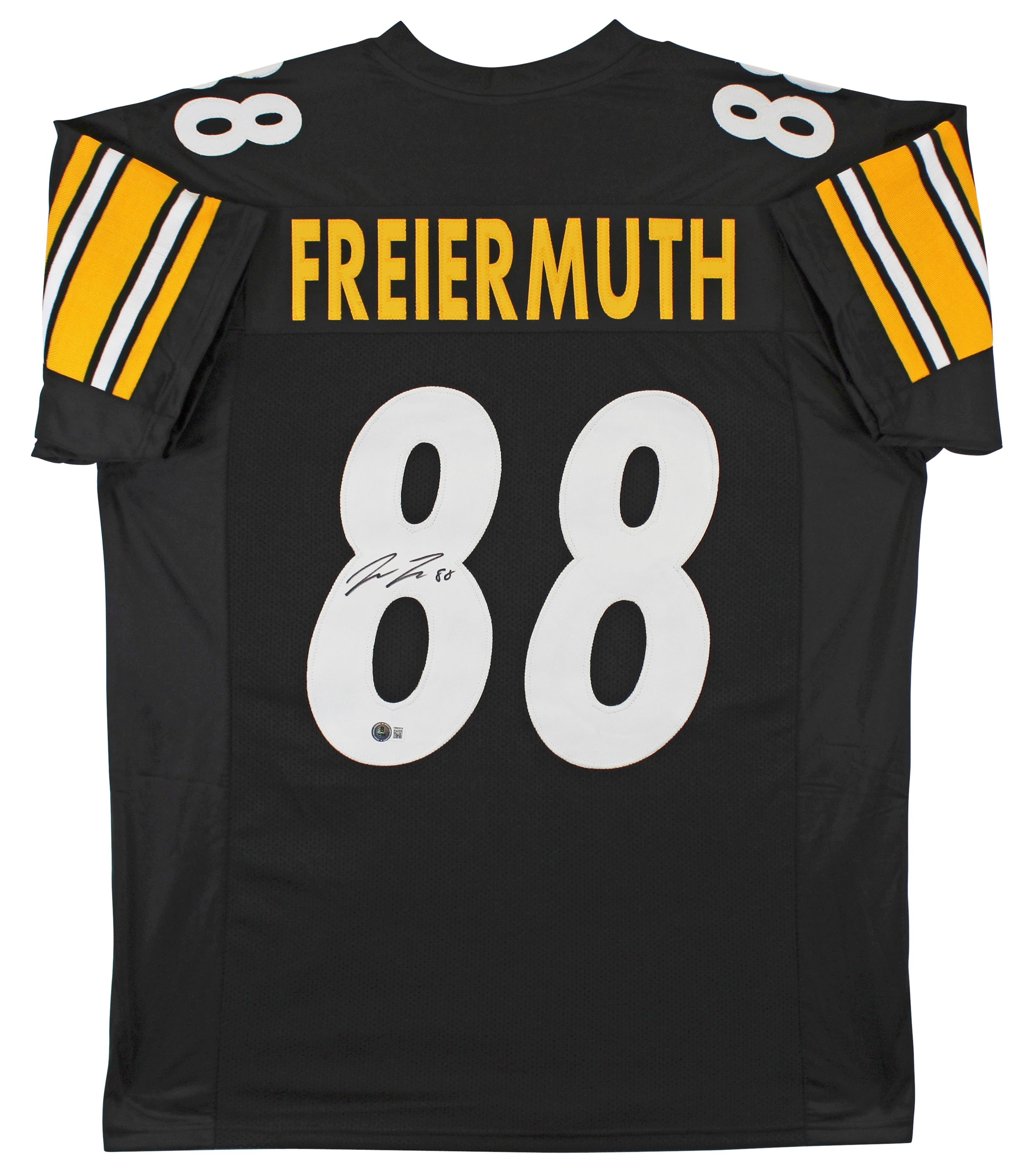 ** HOLIDAY DOORBUSTER ** Pat Freiermuth Authentic Signed Black Pro Style Jersey Autographed BAS Witnessed