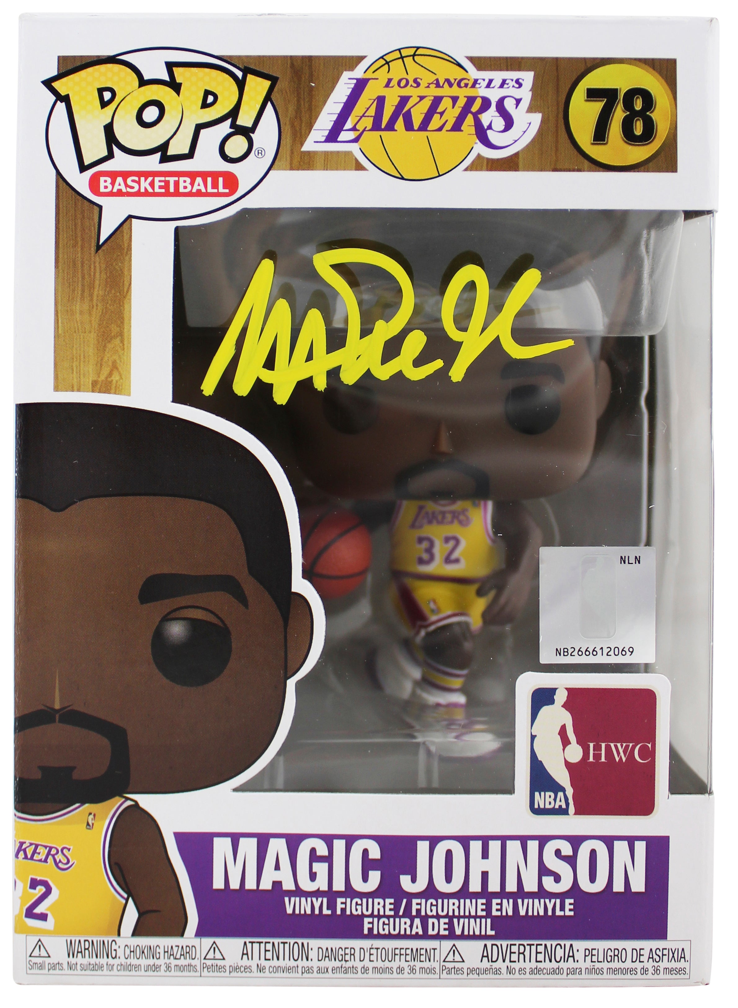 ** HOLIDAY DOORBUSTER ** Lakers Magic Johnson Signed NBA HWC #78 Funko Pop Vinyl Figure w/ Yellow Sig BAS