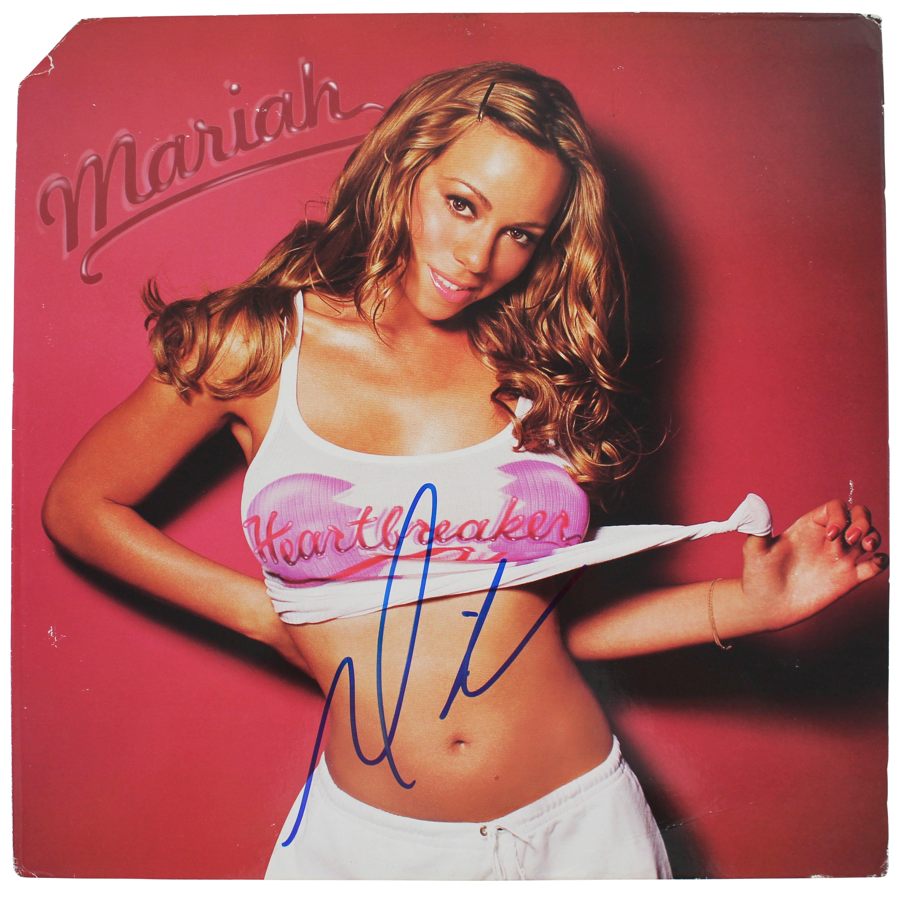 Mariah Carey Authentic Signed Heartbreaker Album Cover Autographed BAS #BF88121