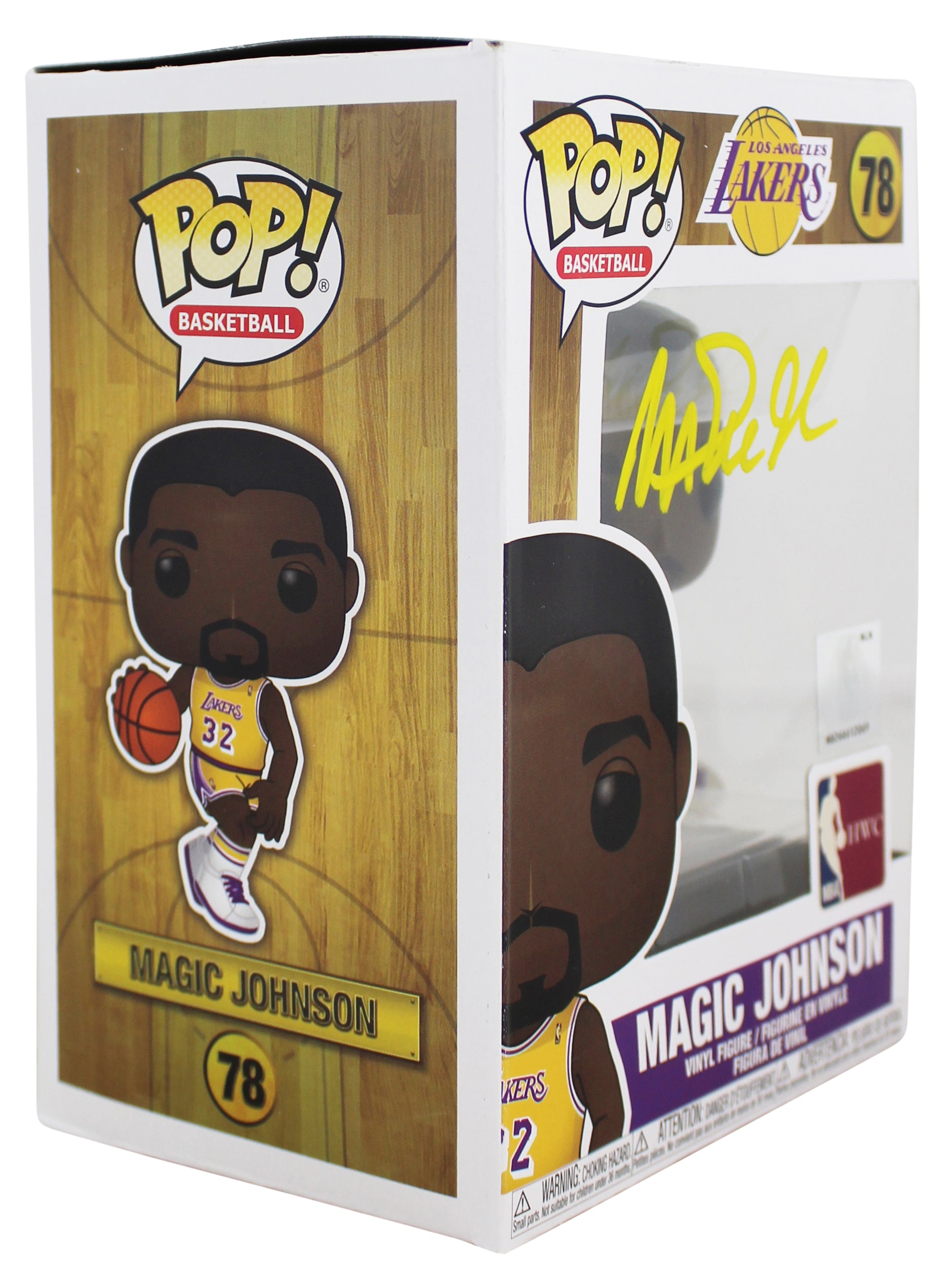 ** HOLIDAY DOORBUSTER ** Lakers Magic Johnson Signed NBA HWC #78 Funko Pop Vinyl Figure w/ Yellow Sig BAS