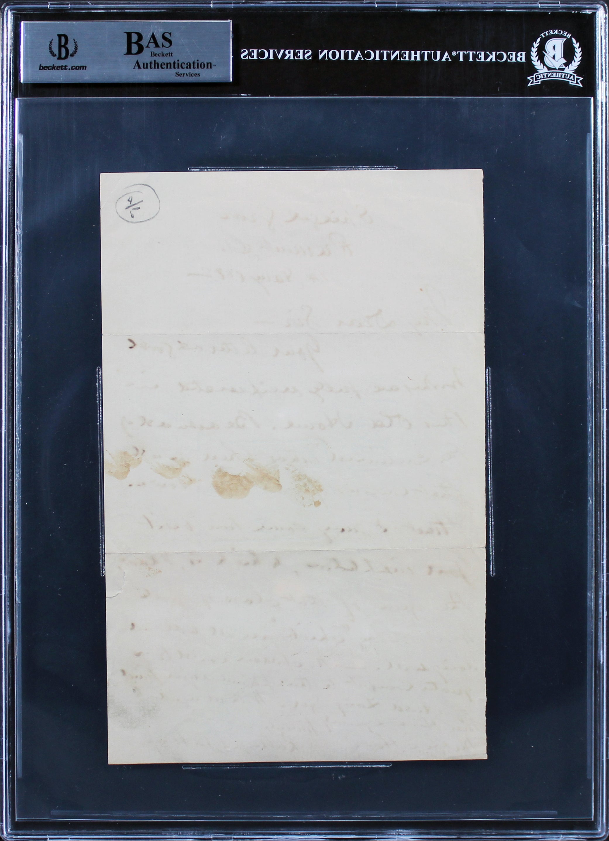 Rutherford B. Hayes Authentic Signed 5.5x8.5 1892 Handwritten Letter BAS Slabbed