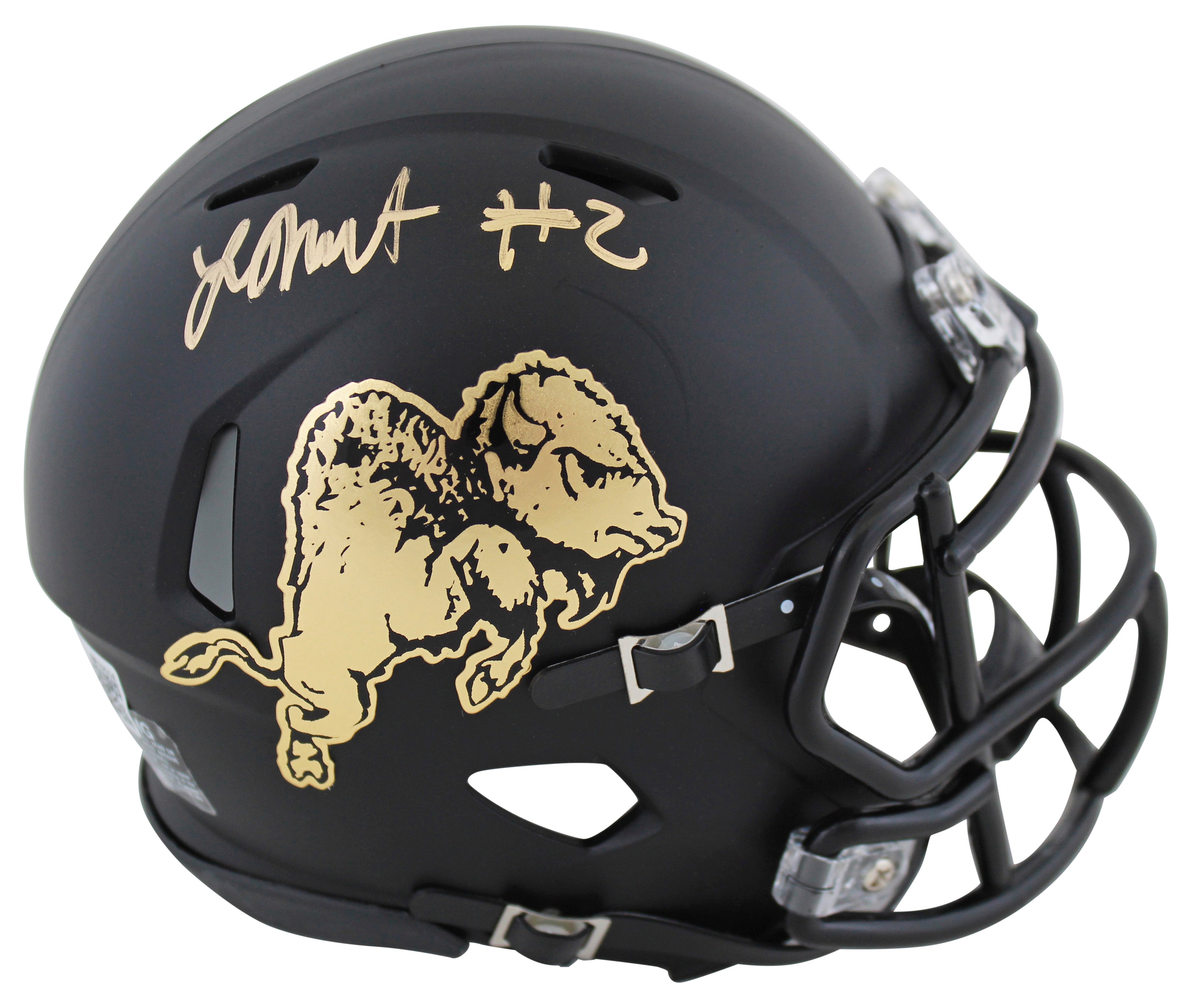 Colorado Laviska Shenault Jr. Signed Black Speed Mini Helmet w/ Chrome Decal BAS