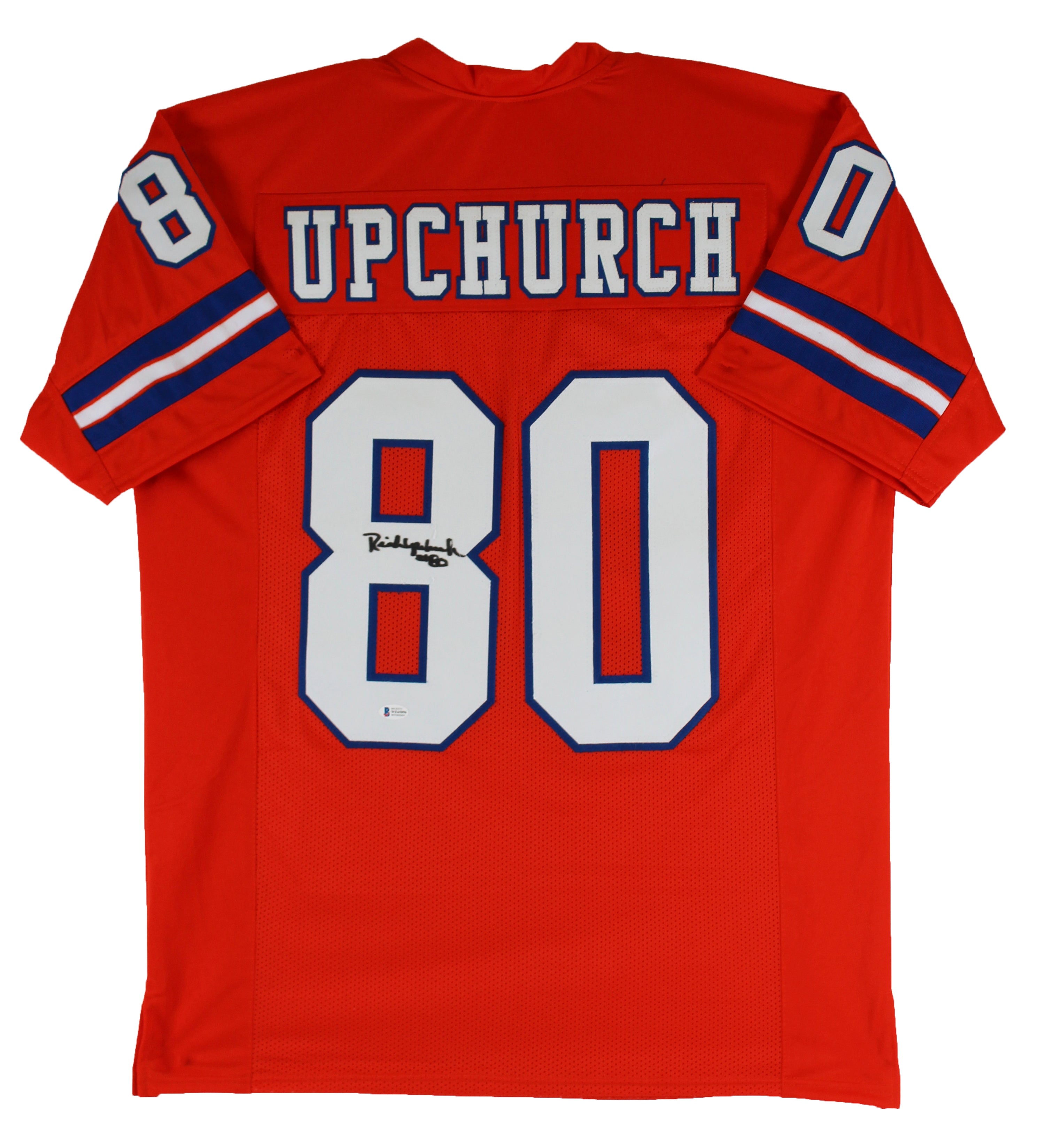 Rick Upchurch Authentic Signed Orange Pro Style Jersey Autographed BAS Witnessed