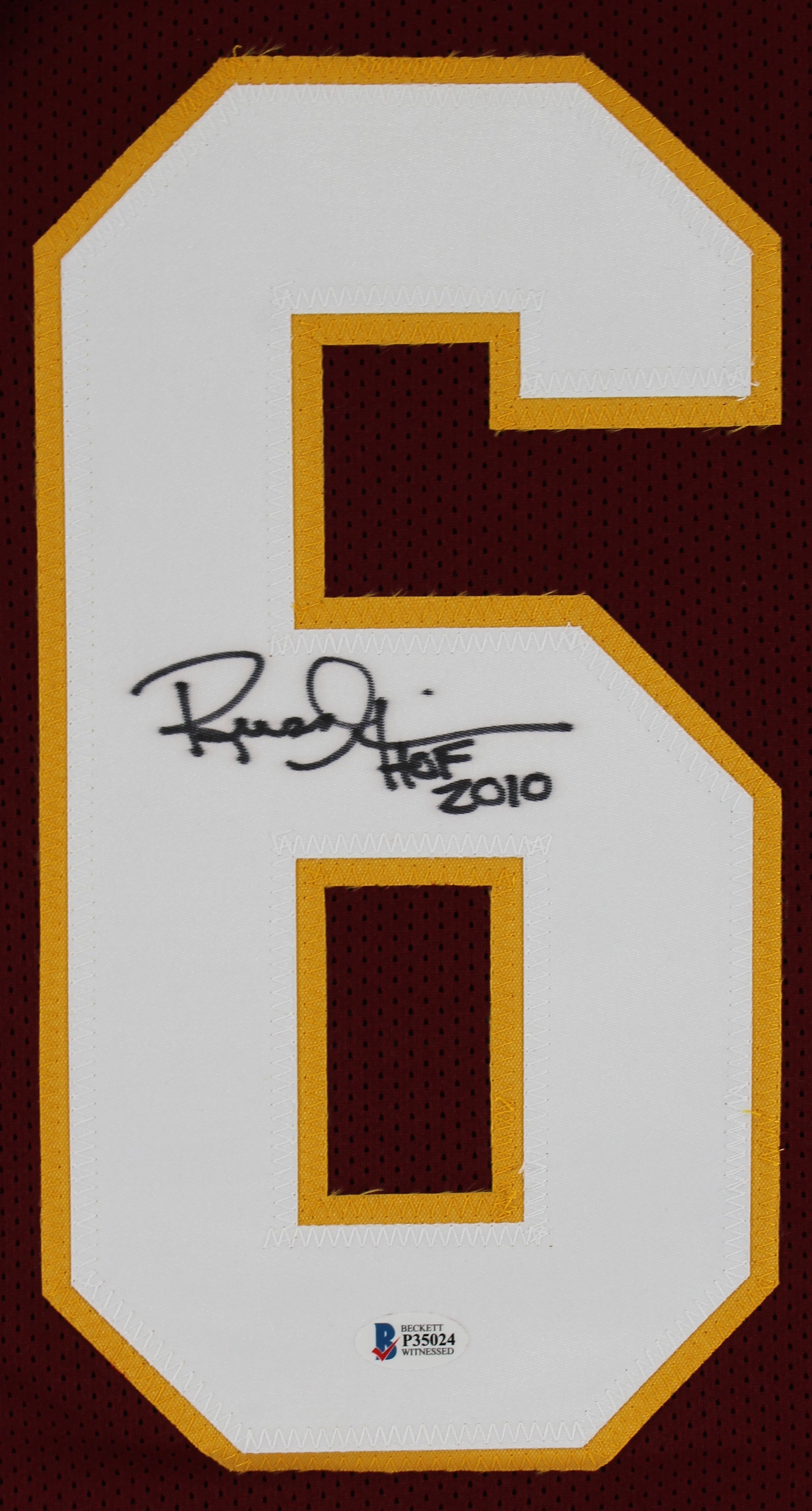 Russ Grimm "HOF 2010" Authentic Signed Maroon Pro Style Jersey BAS Witnessed