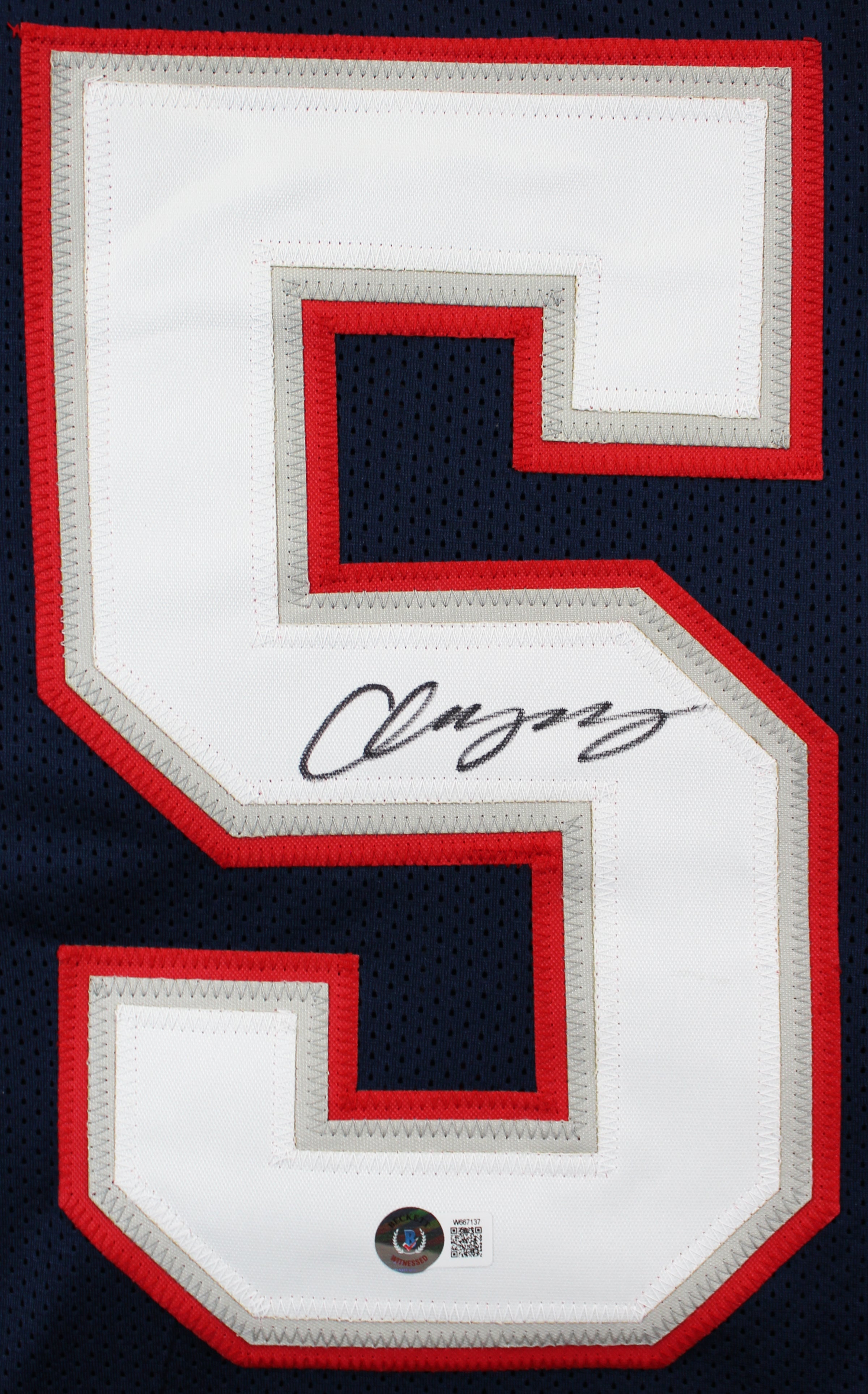Christian Gonzalez Authentic Signed Navy Blue Pro Style Jersey BAS Witnessed