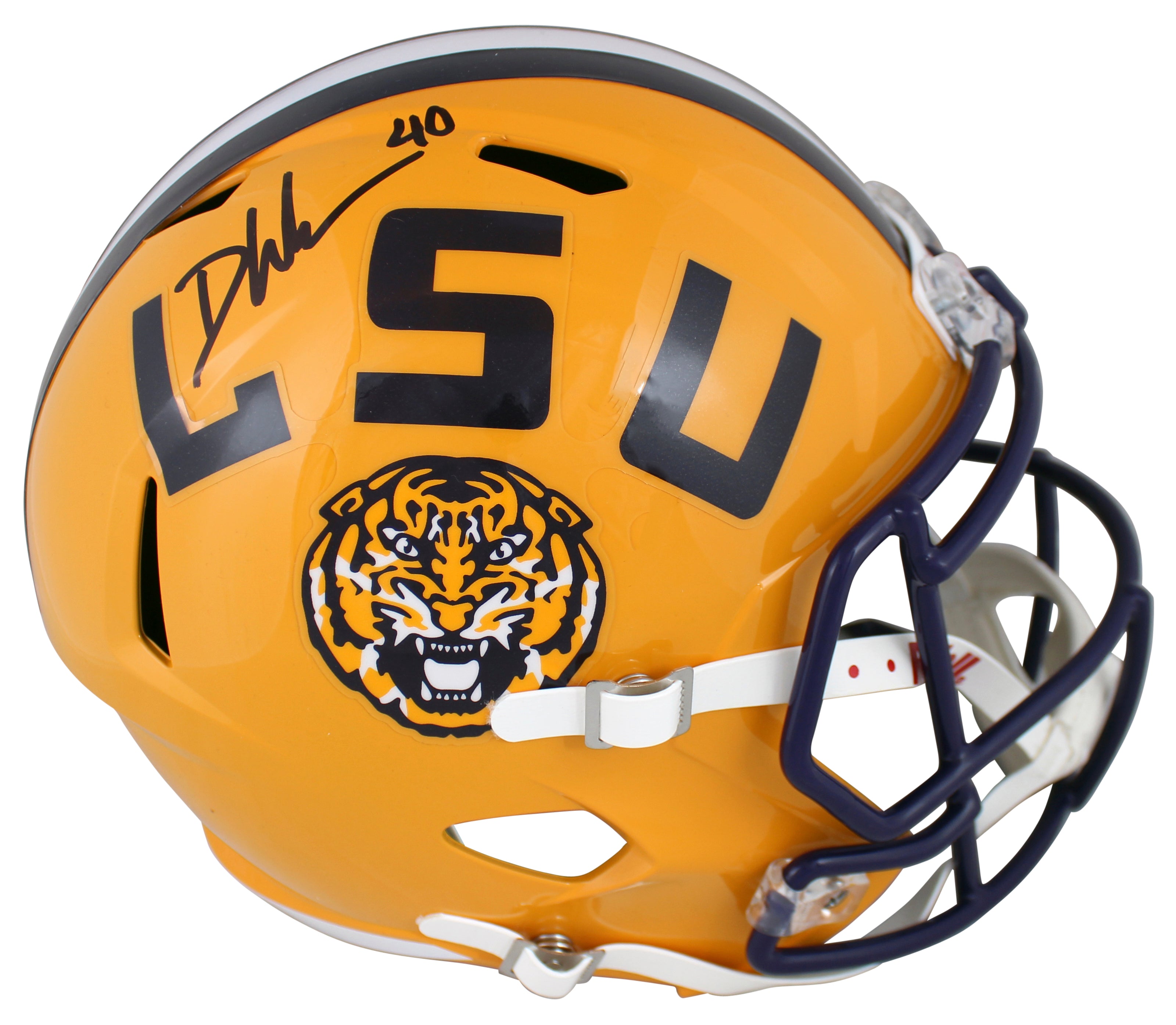 LSU Devin White Authentic Signed Full Size Speed Rep Helmet BAS Witnessed