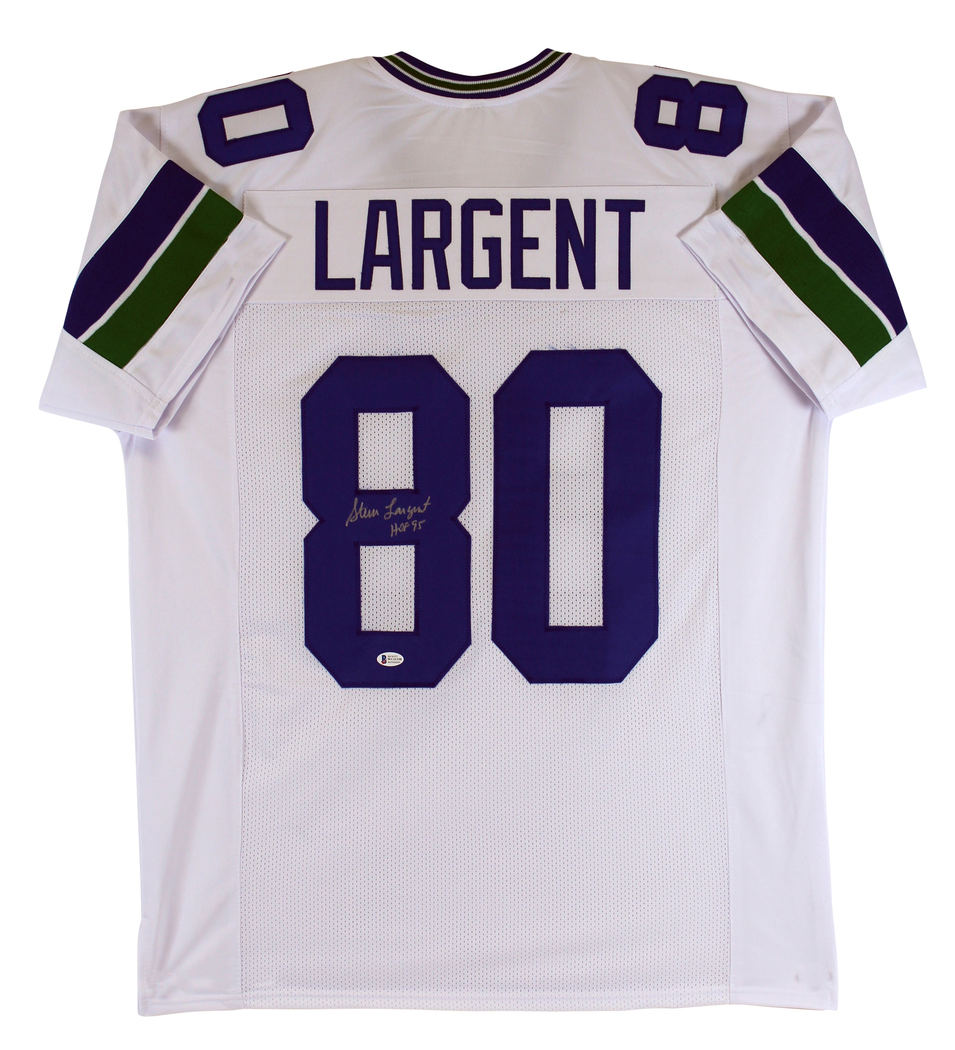 Steve Largent "HOF 95" Authentic Signed White Pro Style Jersey Autographed BAS
