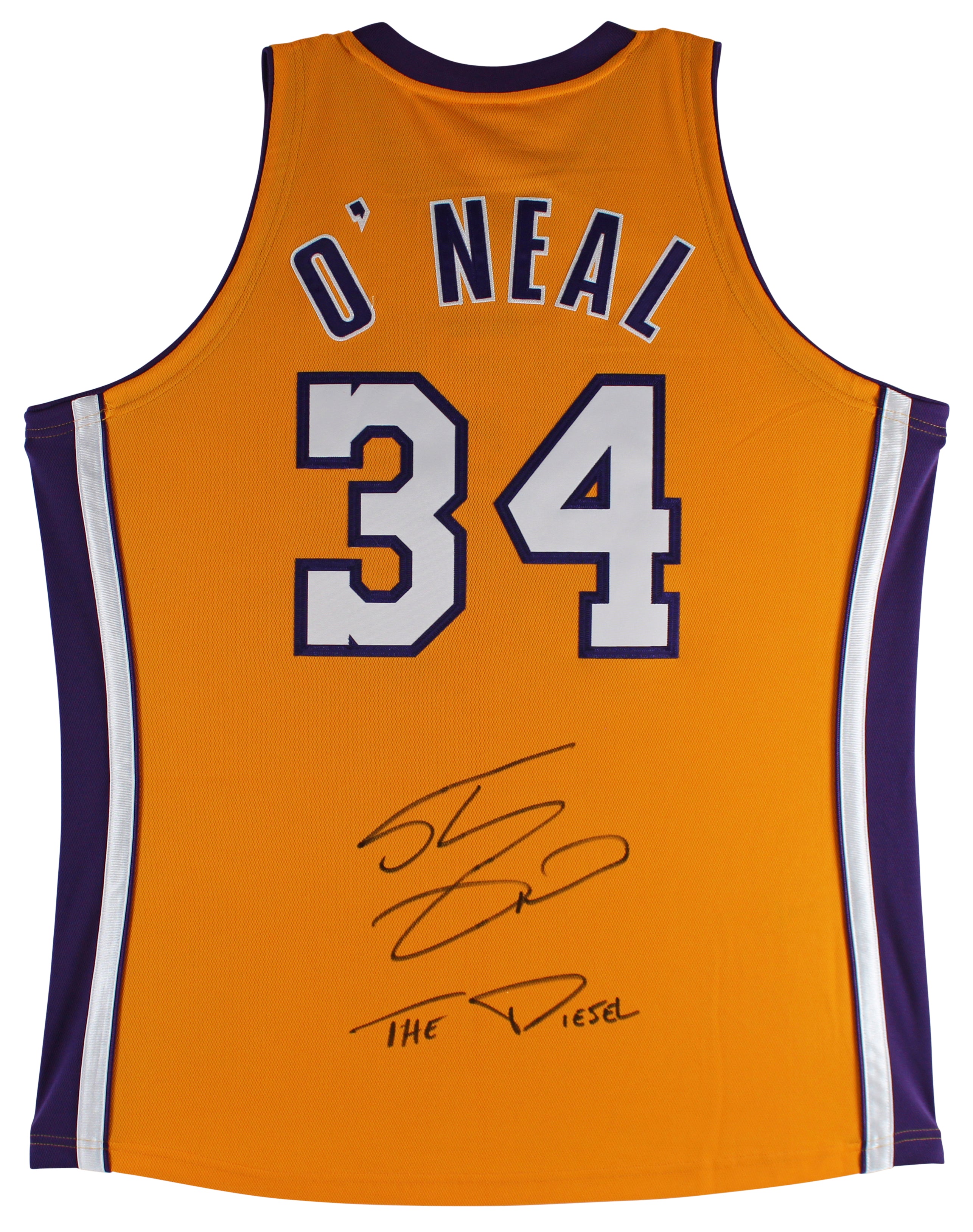 Shaquille O'Neal "Diesel" Signed Yellow M&N 1999-00 HWC Authentic Jersey BAS Wit