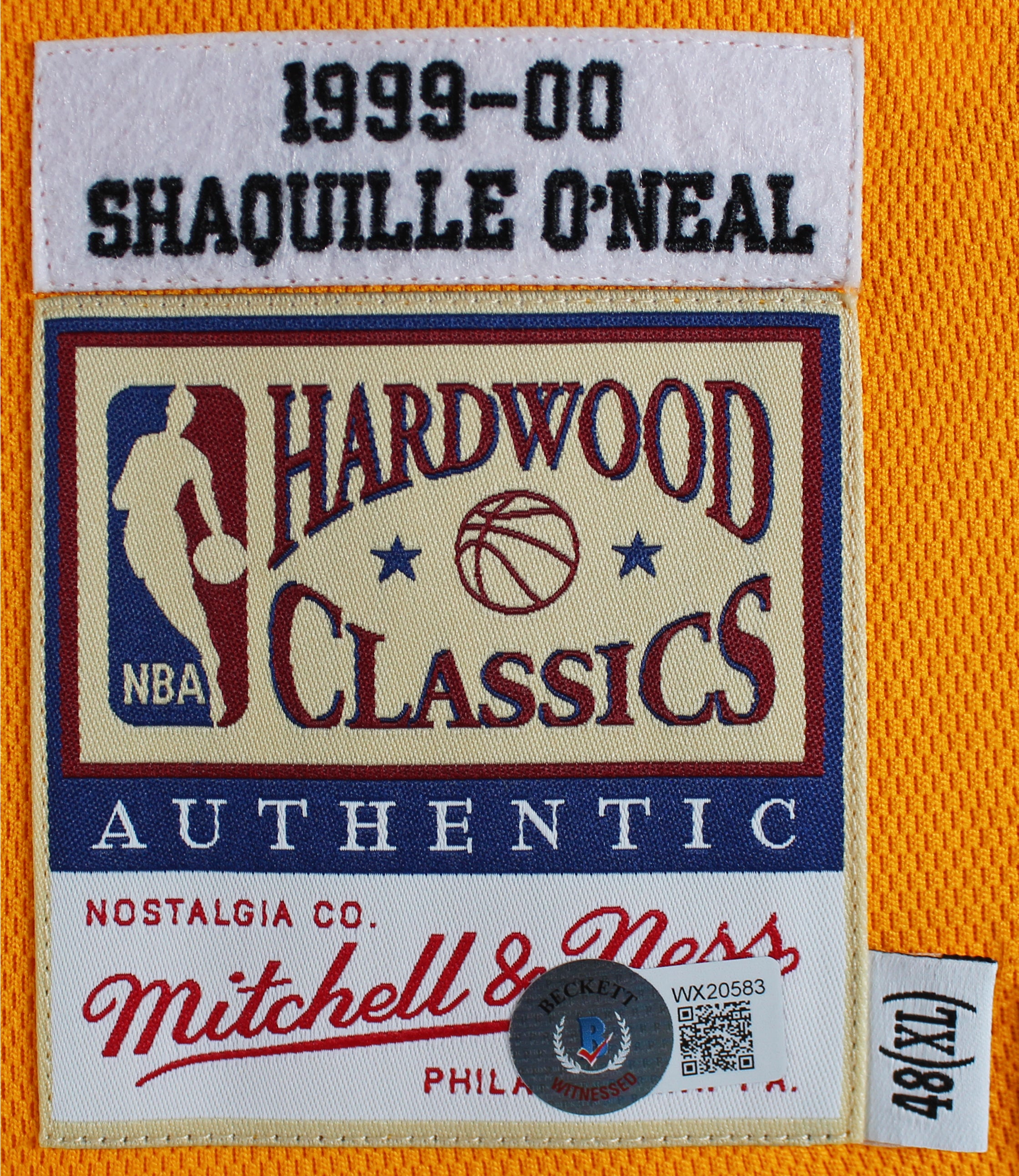 Shaquille O'Neal "Diesel" Signed Yellow M&N 1999-00 HWC Authentic Jersey BAS Wit