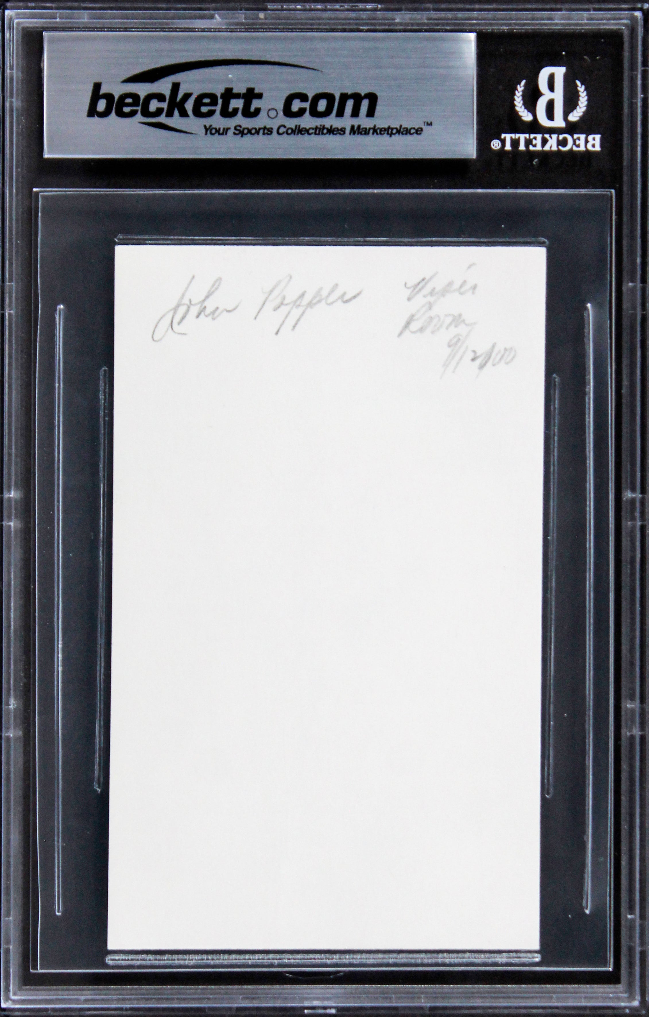 John Popper Blues Traveler Authentic Signed 3x5 Index Card BAS Slabbed