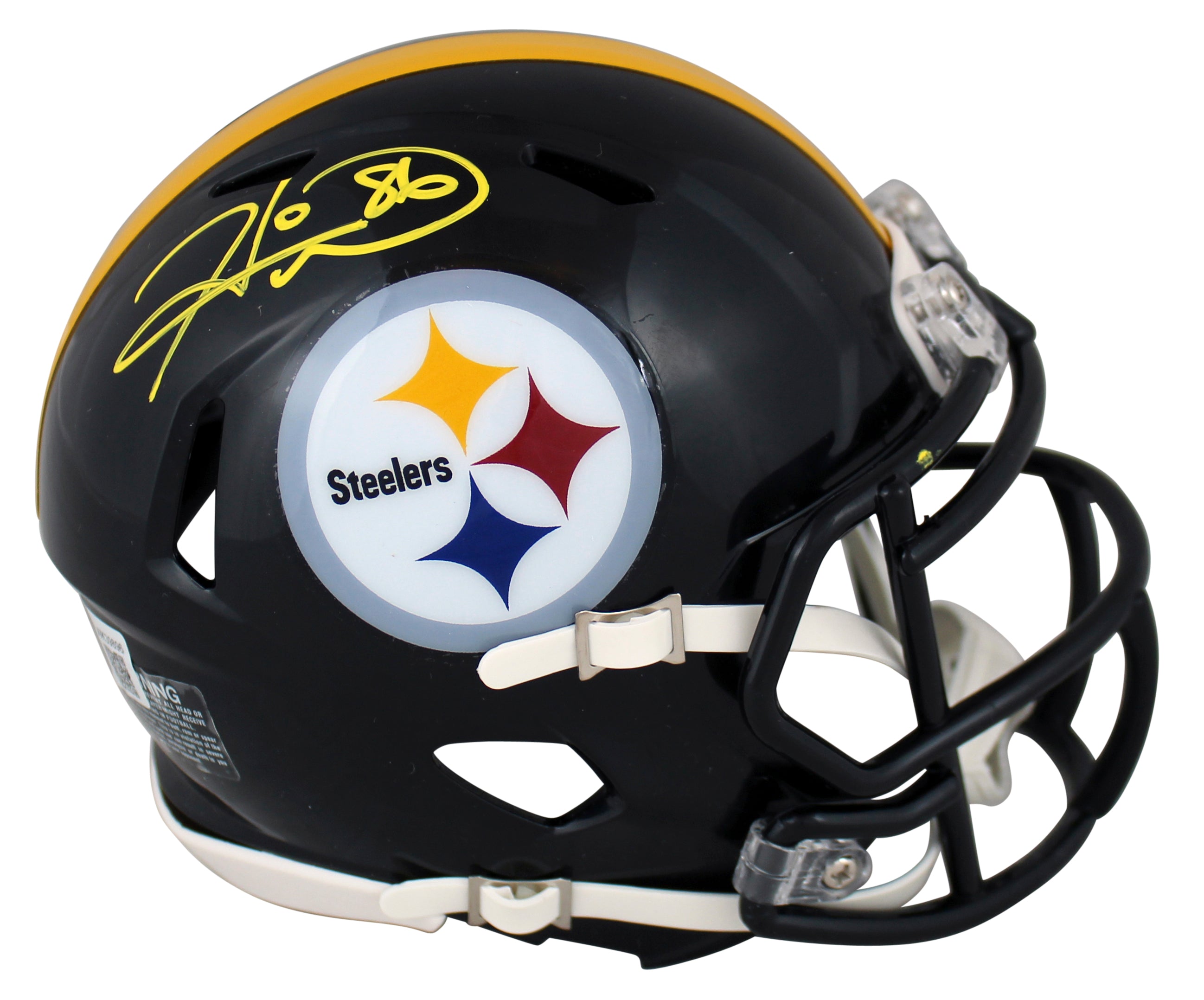 ** HOLIDAY DOORBUSTER ** Steelers Hines Ward Authentic Signed Speed Mini Helmet w/ Yellow SIg BAS Witness