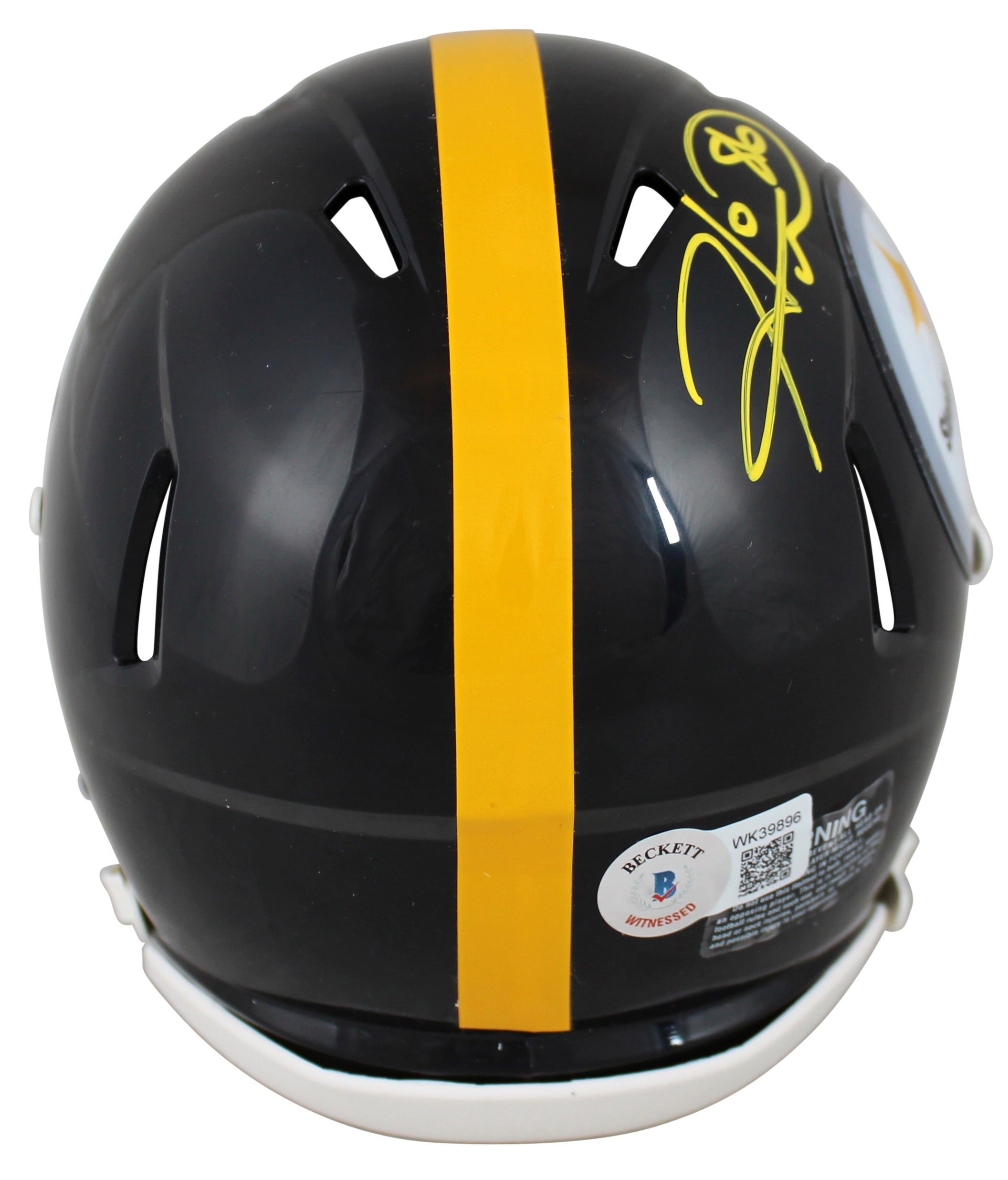 ** HOLIDAY DOORBUSTER ** Steelers Hines Ward Authentic Signed Speed Mini Helmet w/ Yellow SIg BAS Witness