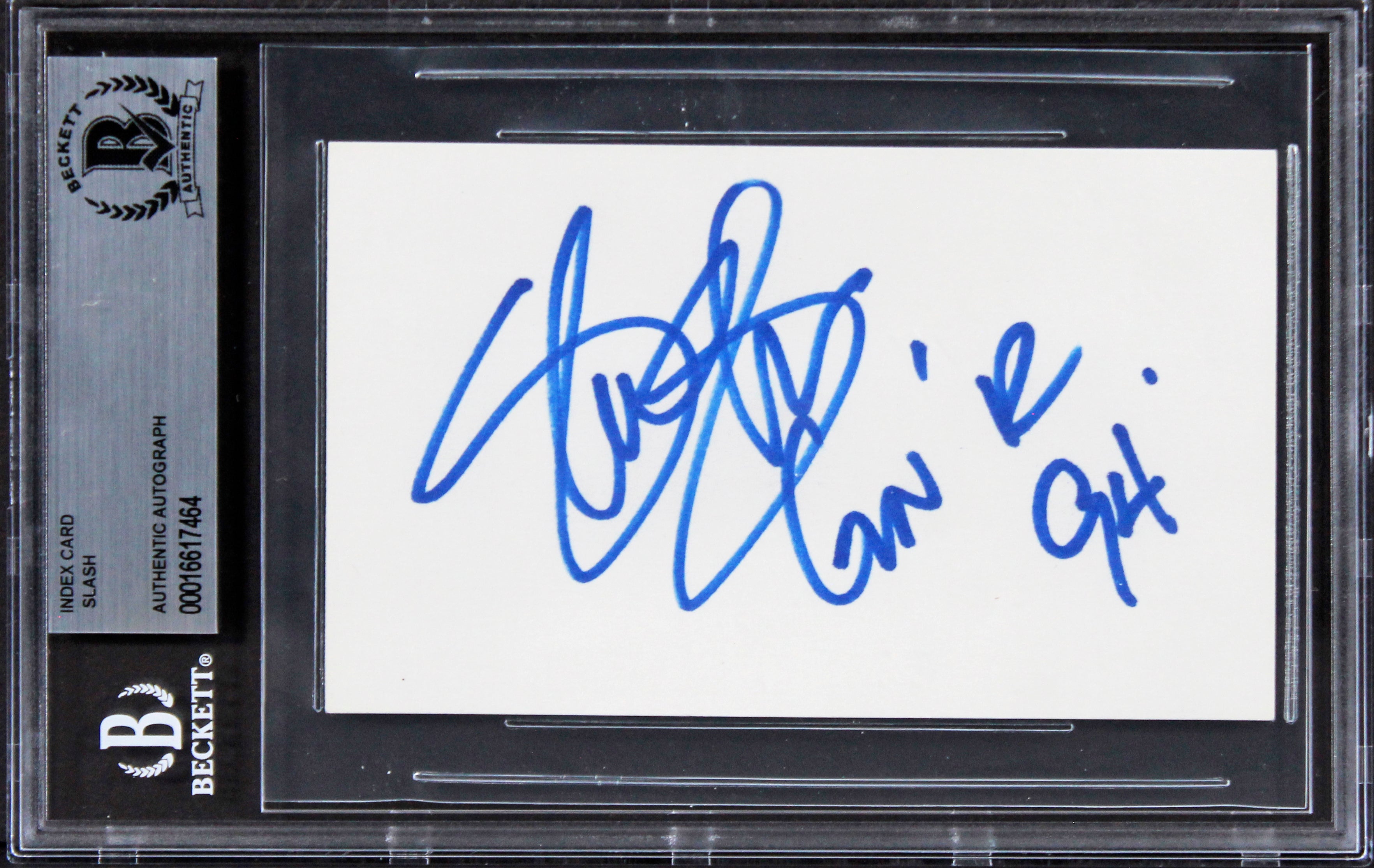Slash Guns N' Roses "GN'R 94" Authentic Signed 3x5 Index Card BAS Slabbed