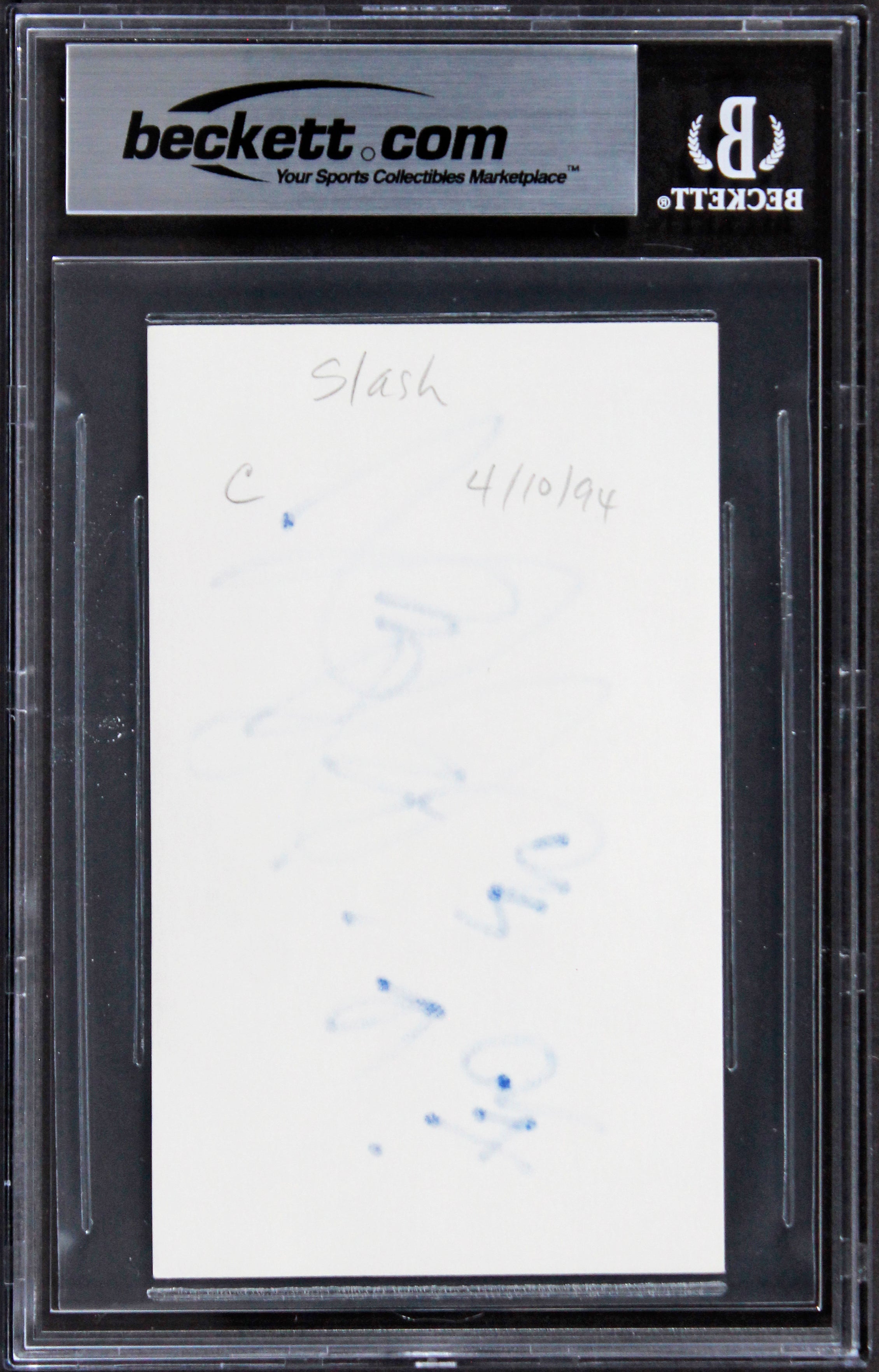 Slash Guns N' Roses "GN'R 94" Authentic Signed 3x5 Index Card BAS Slabbed