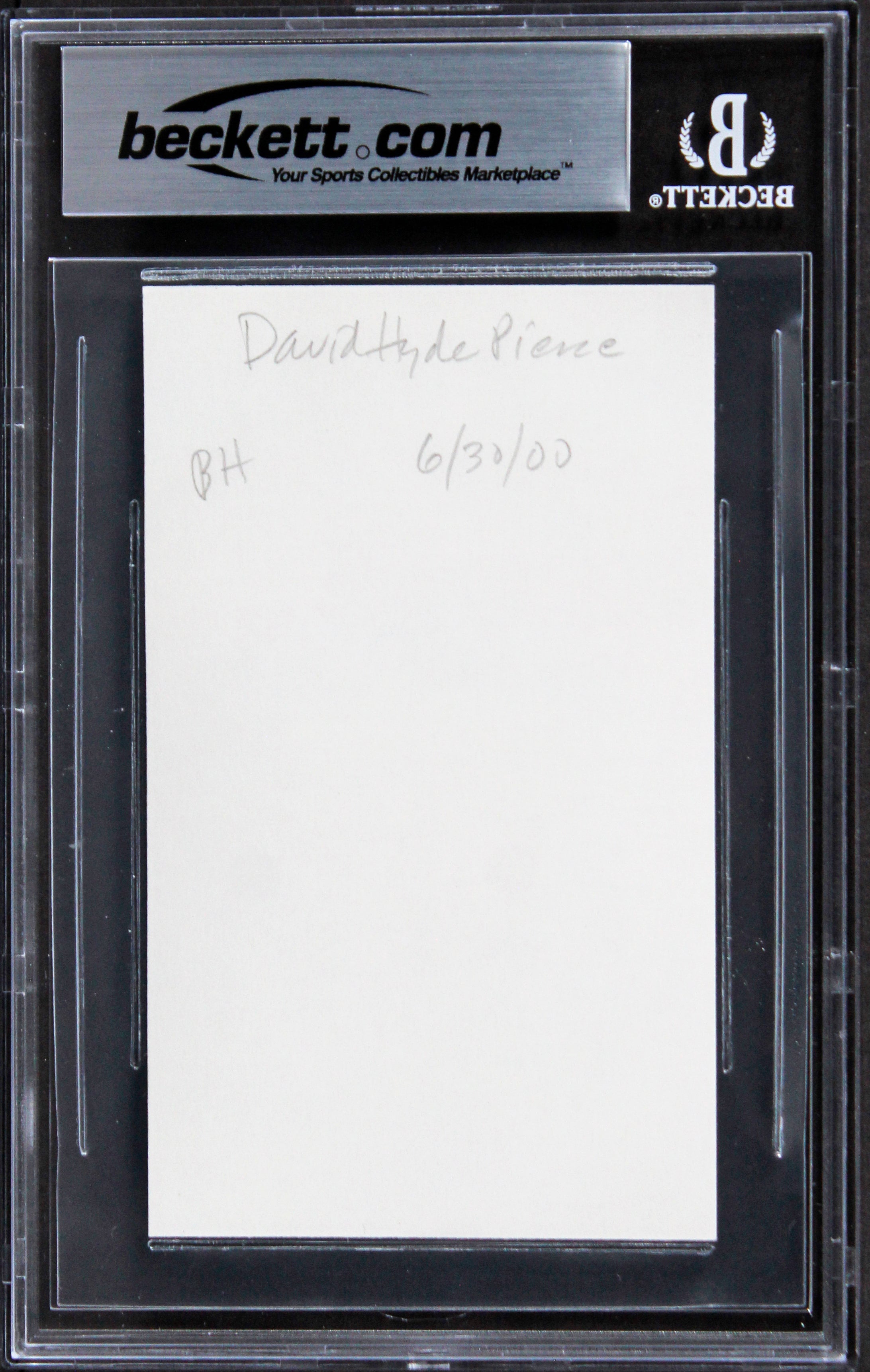 David Hyde Pierce Frasier Authentic Signed 3x5 Index Card BAS Slabbed 1