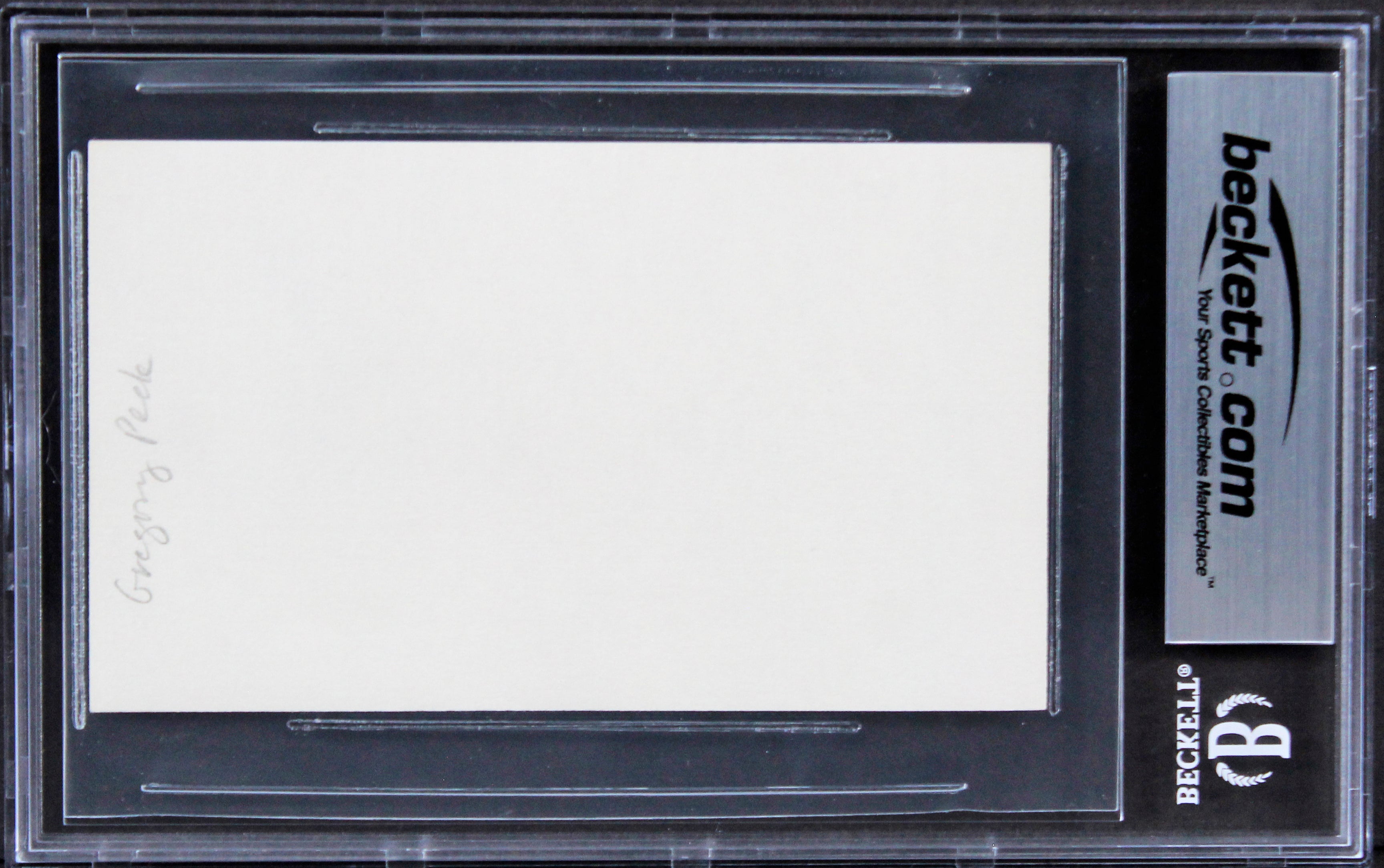 Gregory Peck To Kill a Mockingbird Authentic Signed 3x5 Index Card BAS Slabbed 2