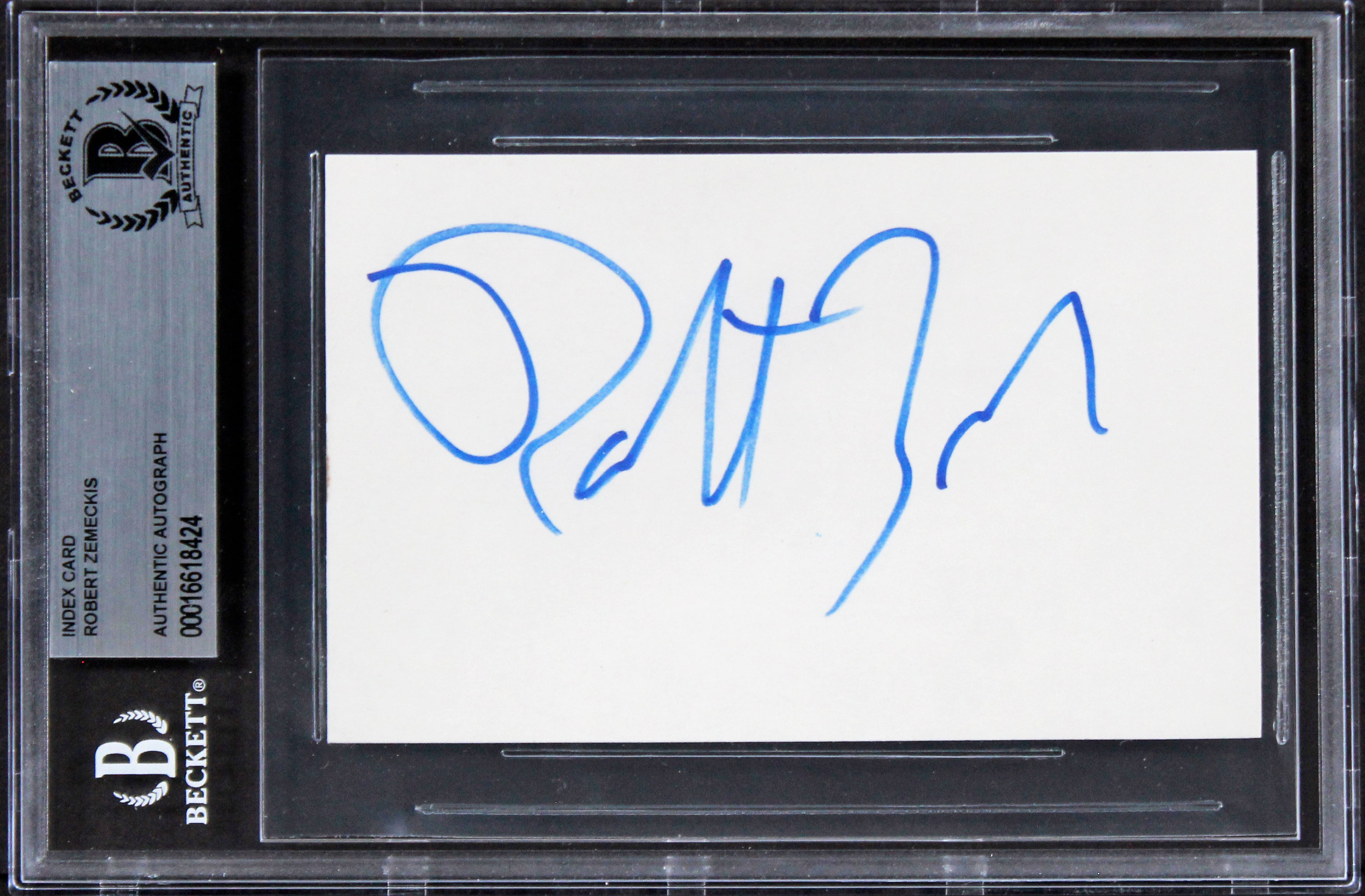 Robert Zemeckis Back To The Future Authentic Signed 3x5 Index Card BAS Slabbed 2