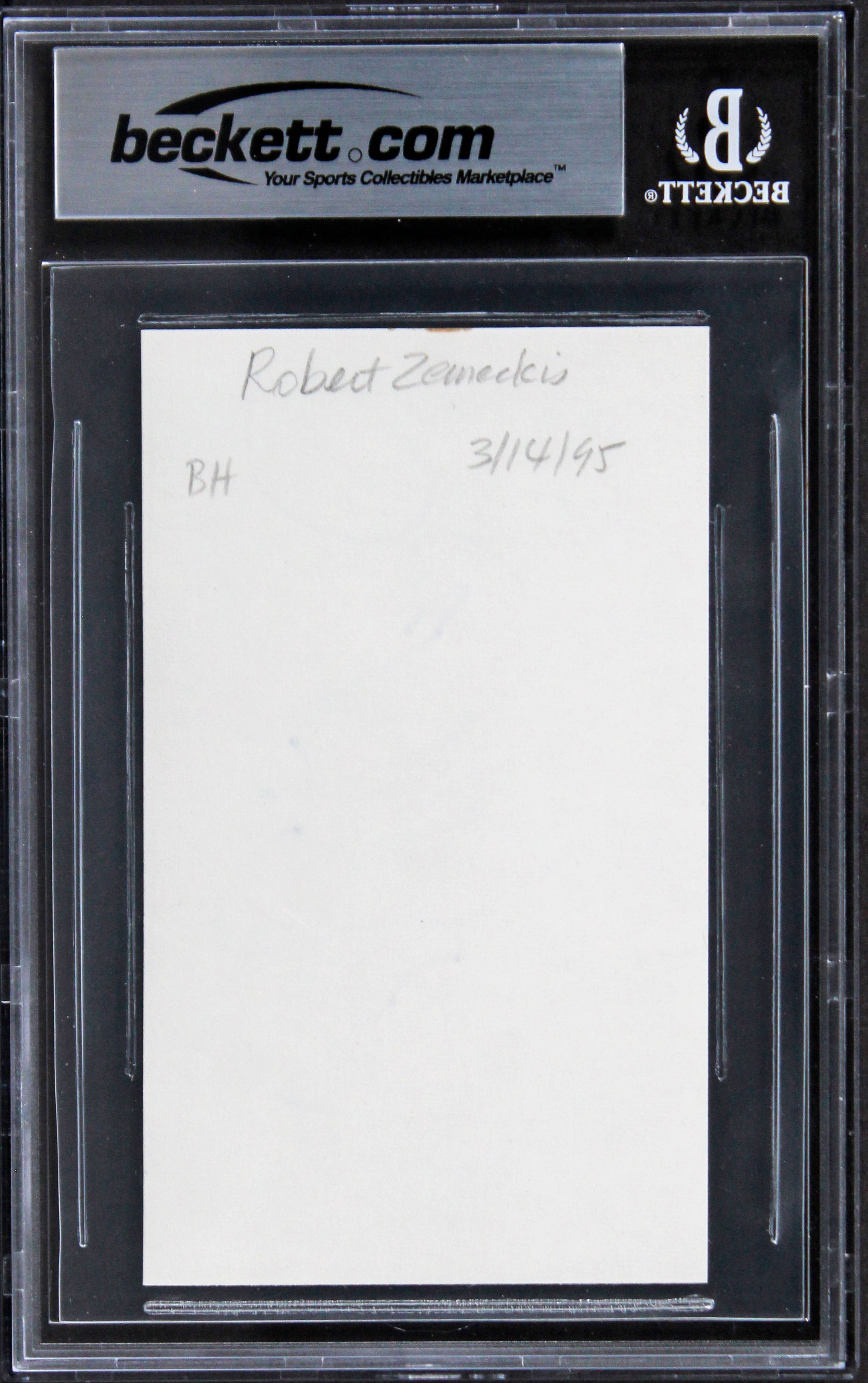 Robert Zemeckis Back To The Future Authentic Signed 3x5 Index Card BAS Slabbed 2