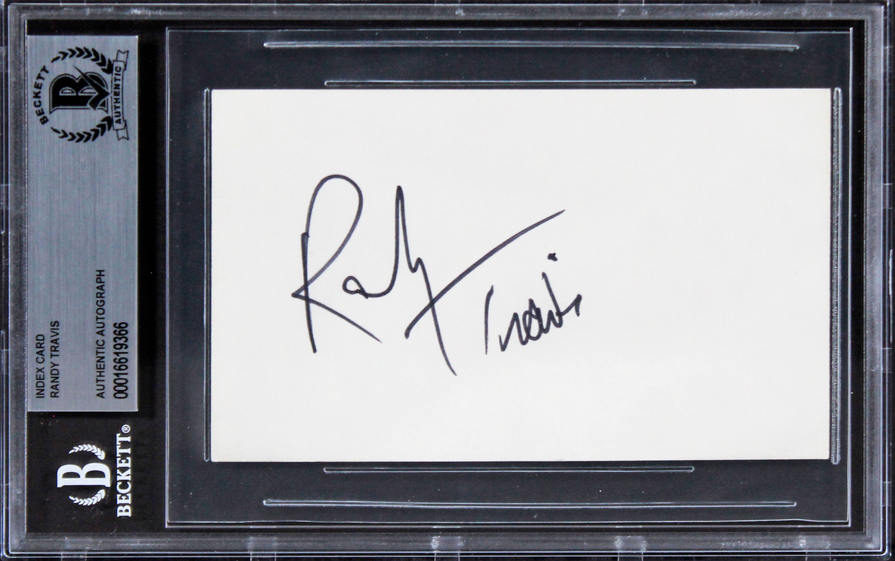 Randy Travis Country Musician Authentic Signed 3x5 Index Card BAS Slabbed 3