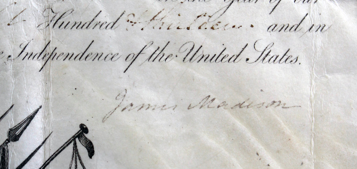 James Madison Signed & Framed 13.25x17.25 1813 Military Appointment JSA #XX11821