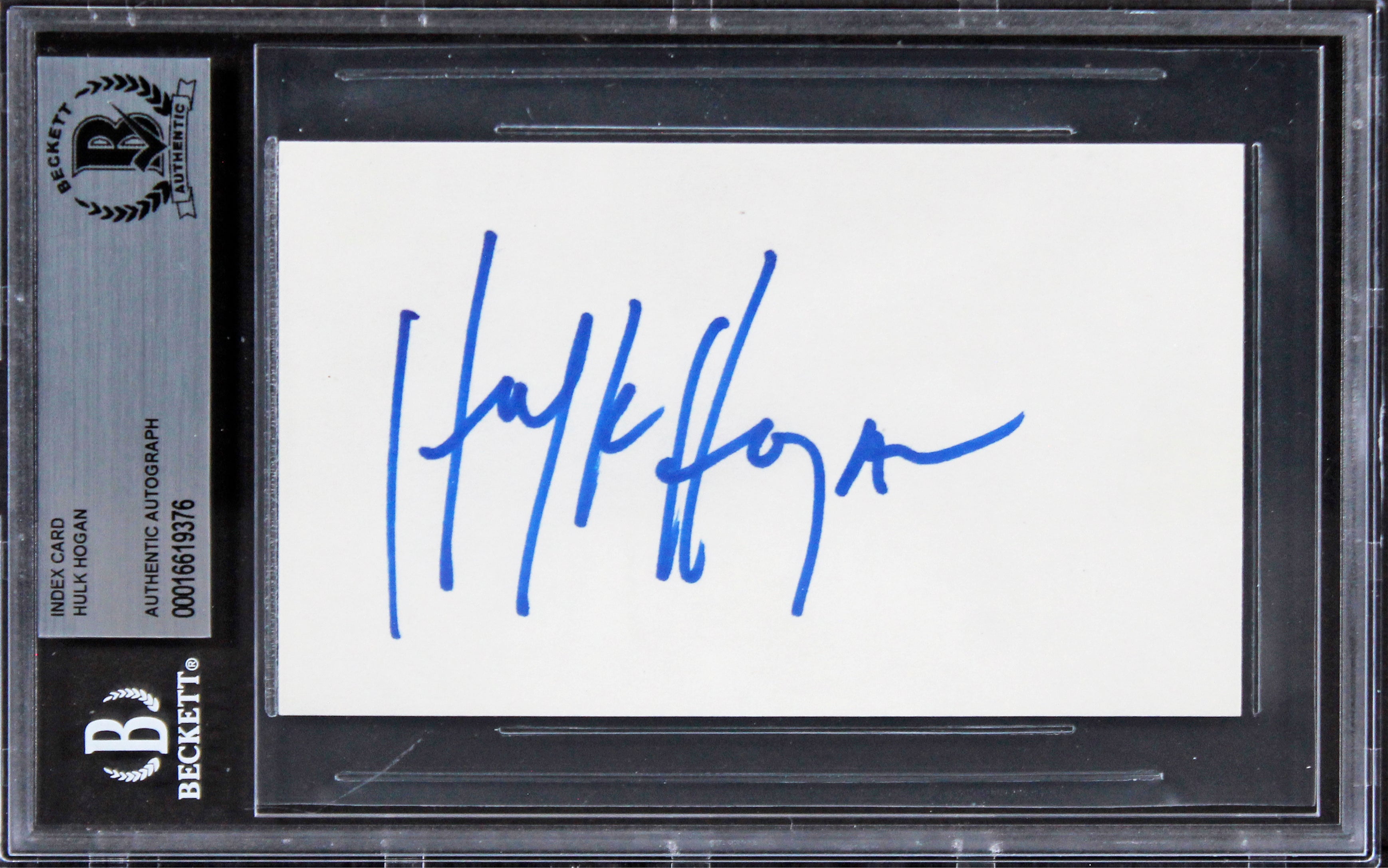 Hulk Hogan WWE Authentic Signed 3x5 Index Card Autographed BAS Slabbed 2