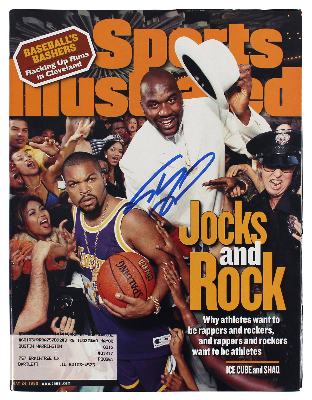 Lakers Shaquille O'Neal Signed May 1999 SI Magazine BAS Witnessed #WX21559