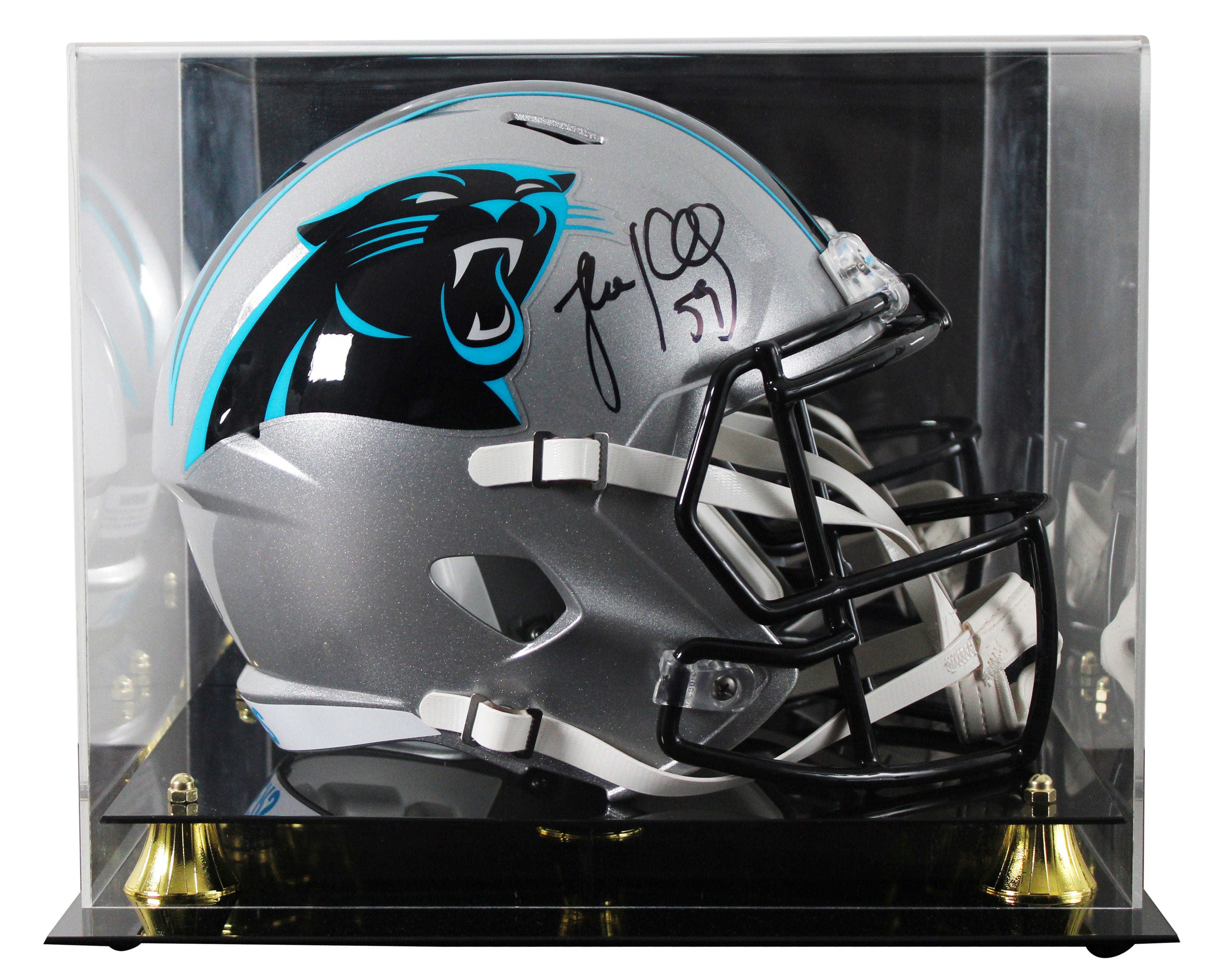 Panthers Luke Kuechly Signed Full Size Speed Rep Helmet W/ Case BAS Witnessed