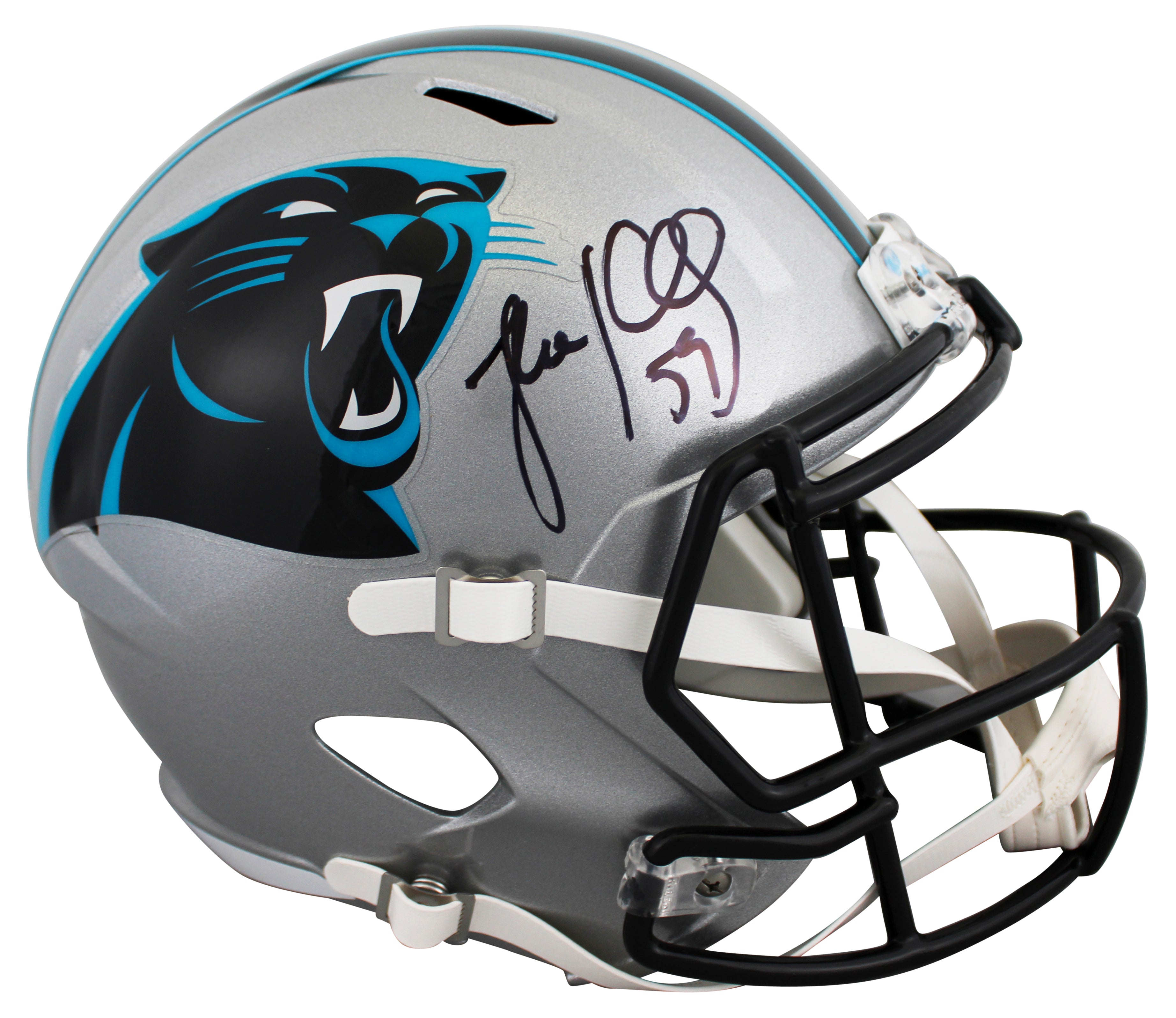 Panthers Luke Kuechly Authentic Signed Full Size Speed Rep Helmet BAS Witnessed