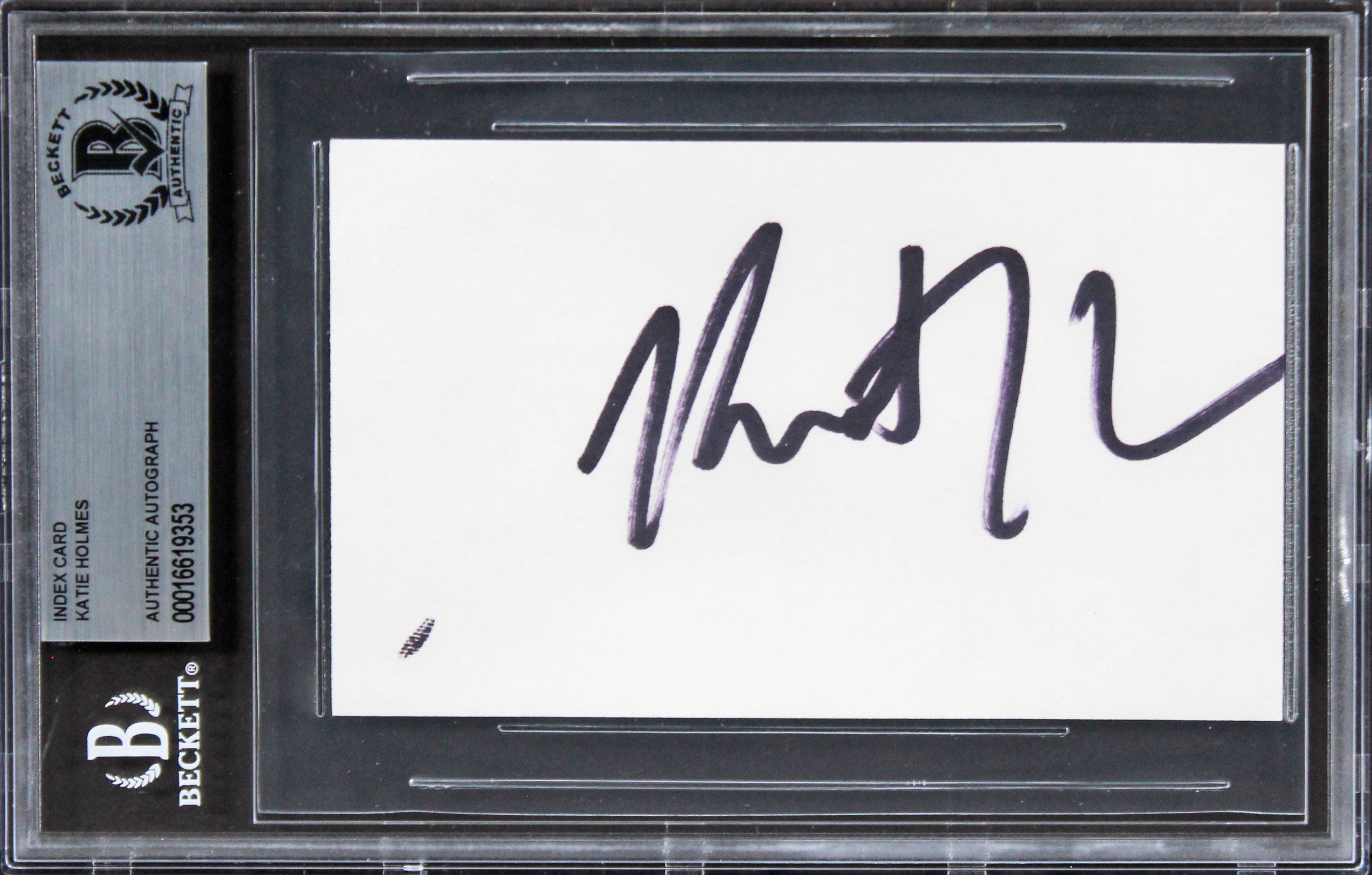 Katie Holmes Batman Begins Authentic Signed 3x5 Index Card BAS Slabbed