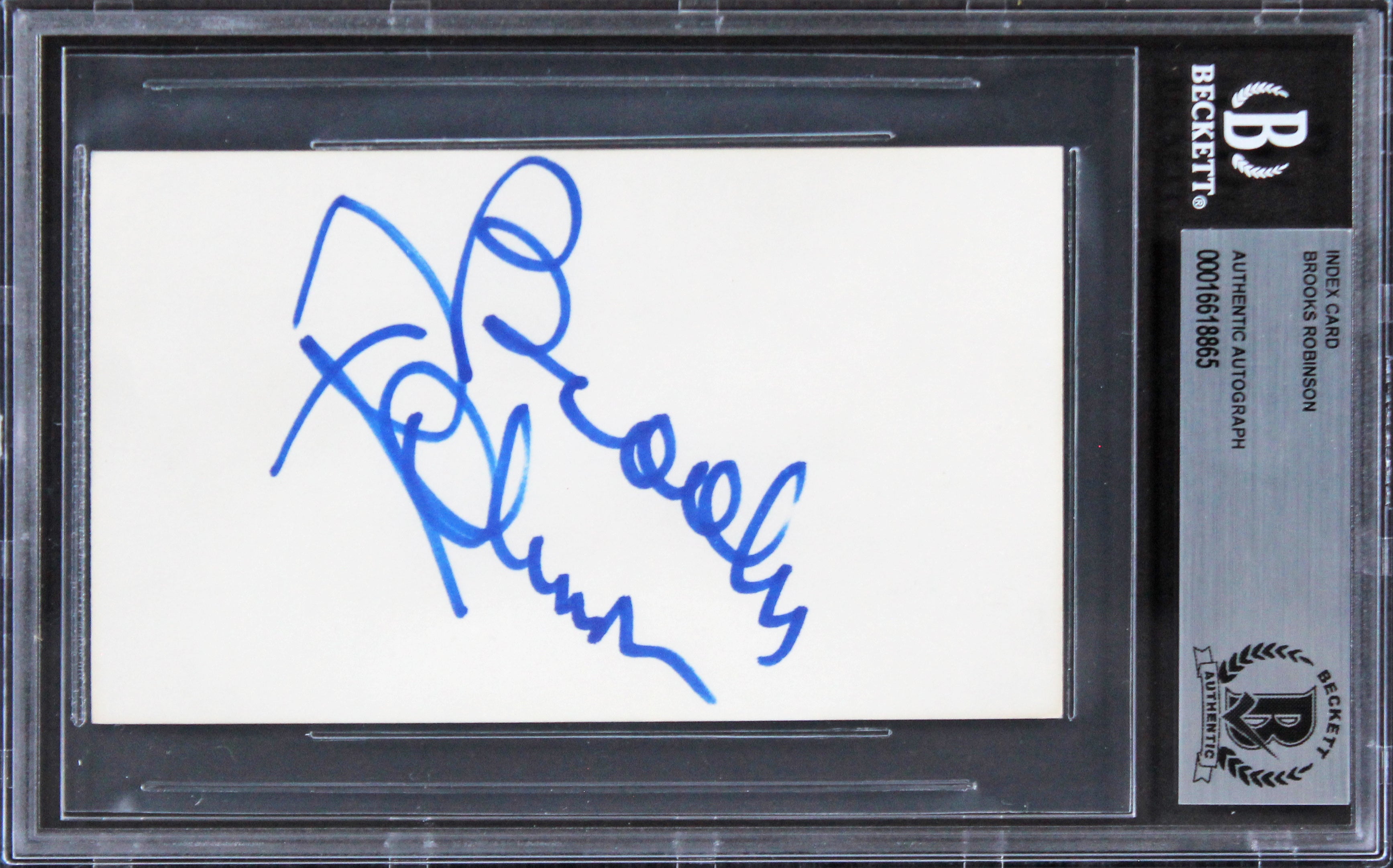 Orioles Brooks Robinson Authentic Signed 3x5 Index Card BAS Slabbed 1