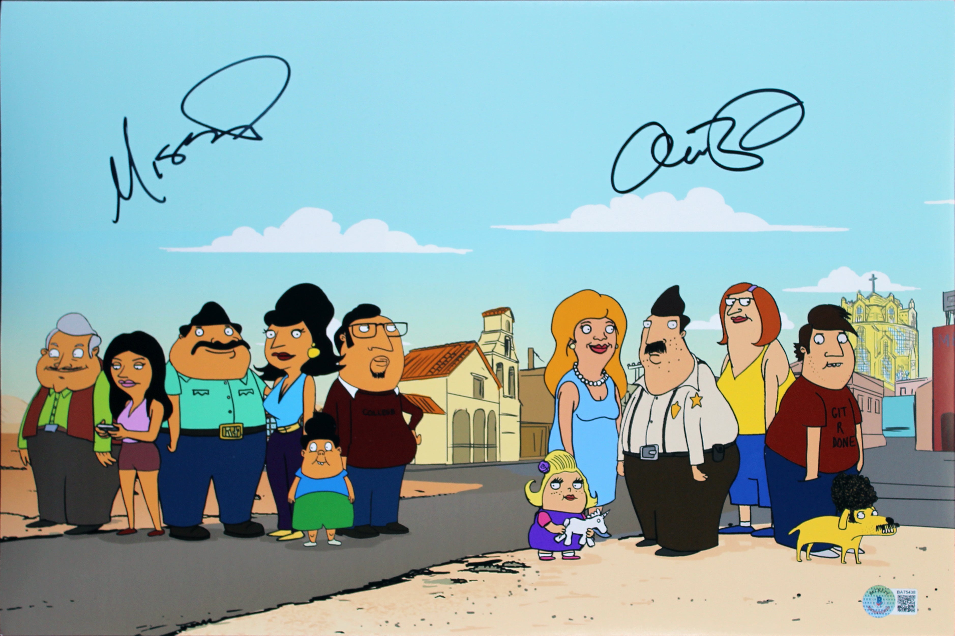 Missy Pyle & Alex Bornstein Bordertown Authentic Signed 12x18 Photo BAS #BA75438