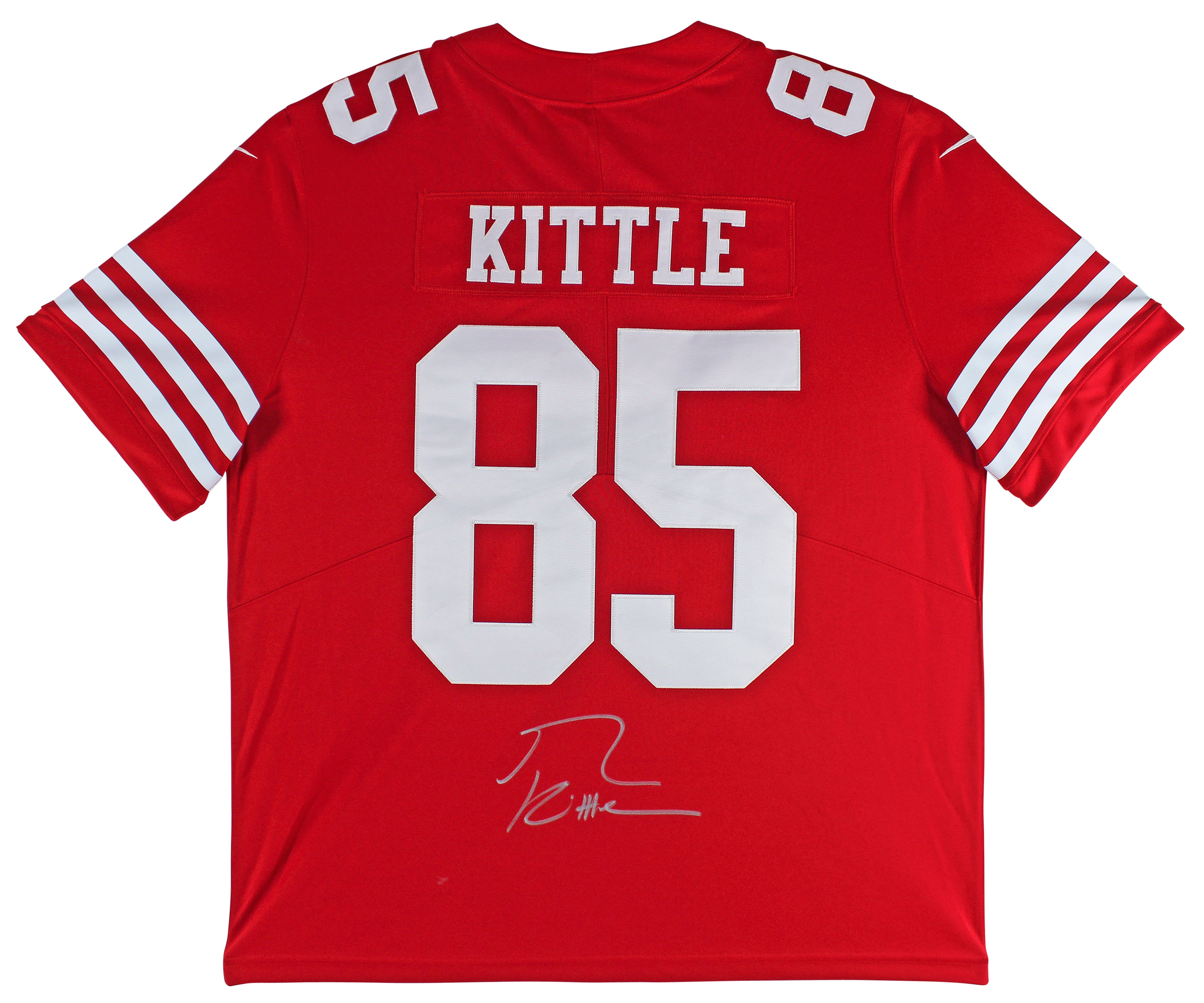 49ers George Kittle Authentic Signed Red Nike Elite Jersey BAS Witnessed