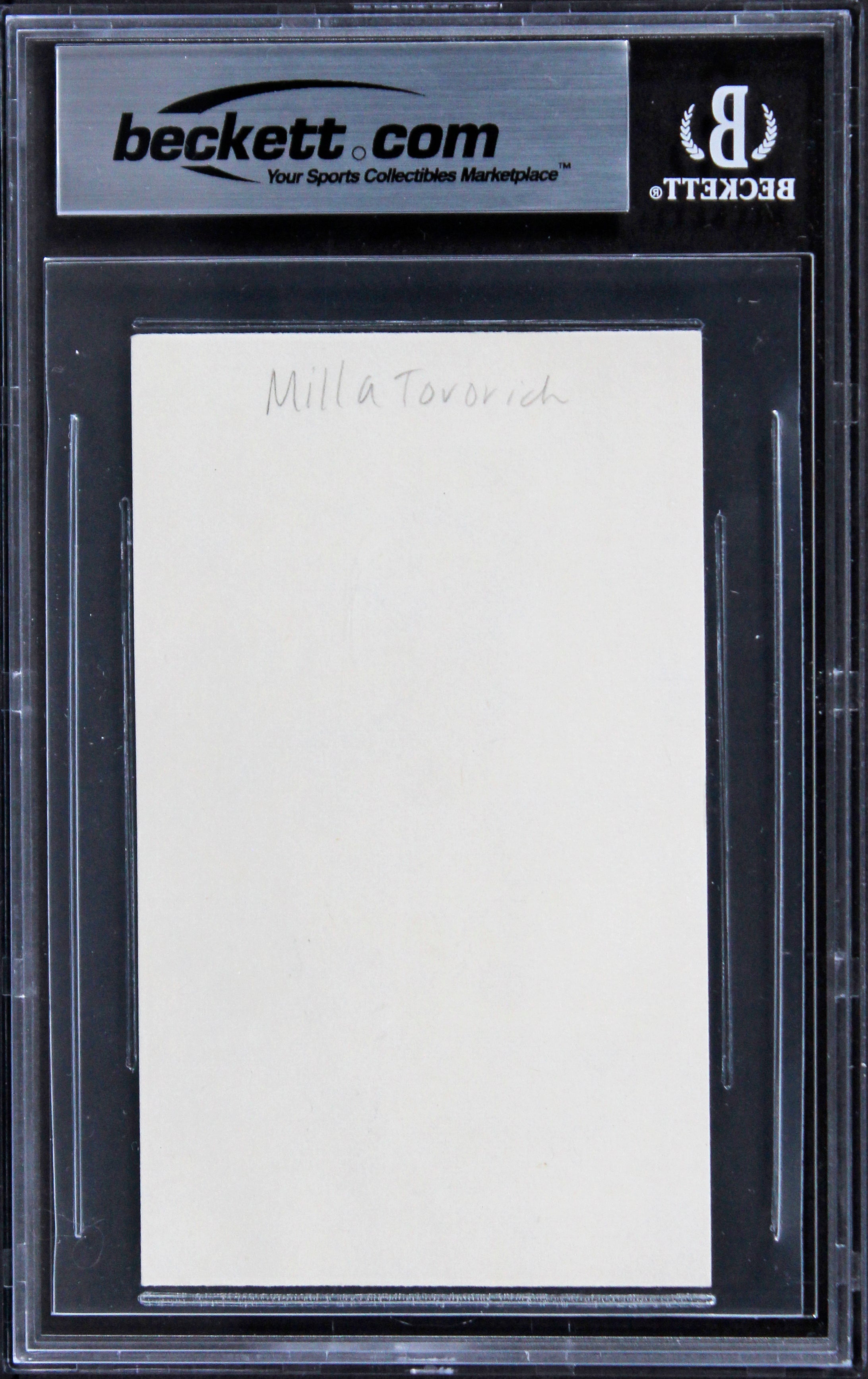 Milla Jovovich Resident Evil "Love" Authentic Signed 3x5 Index Card BAS Slabbed