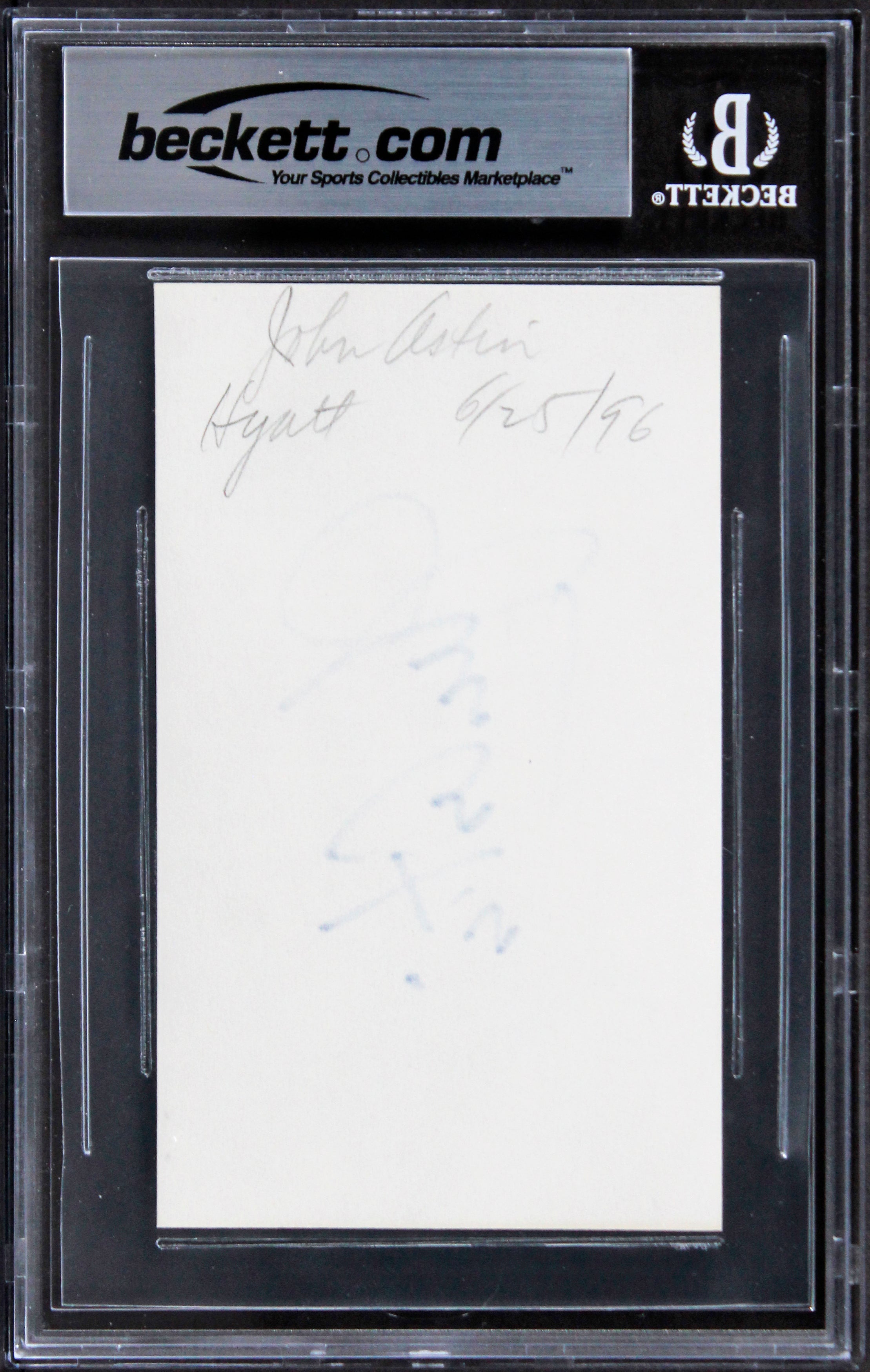 John Astin The Addams Family Authentic Signed 3x5 Index Card BAS Slabbed