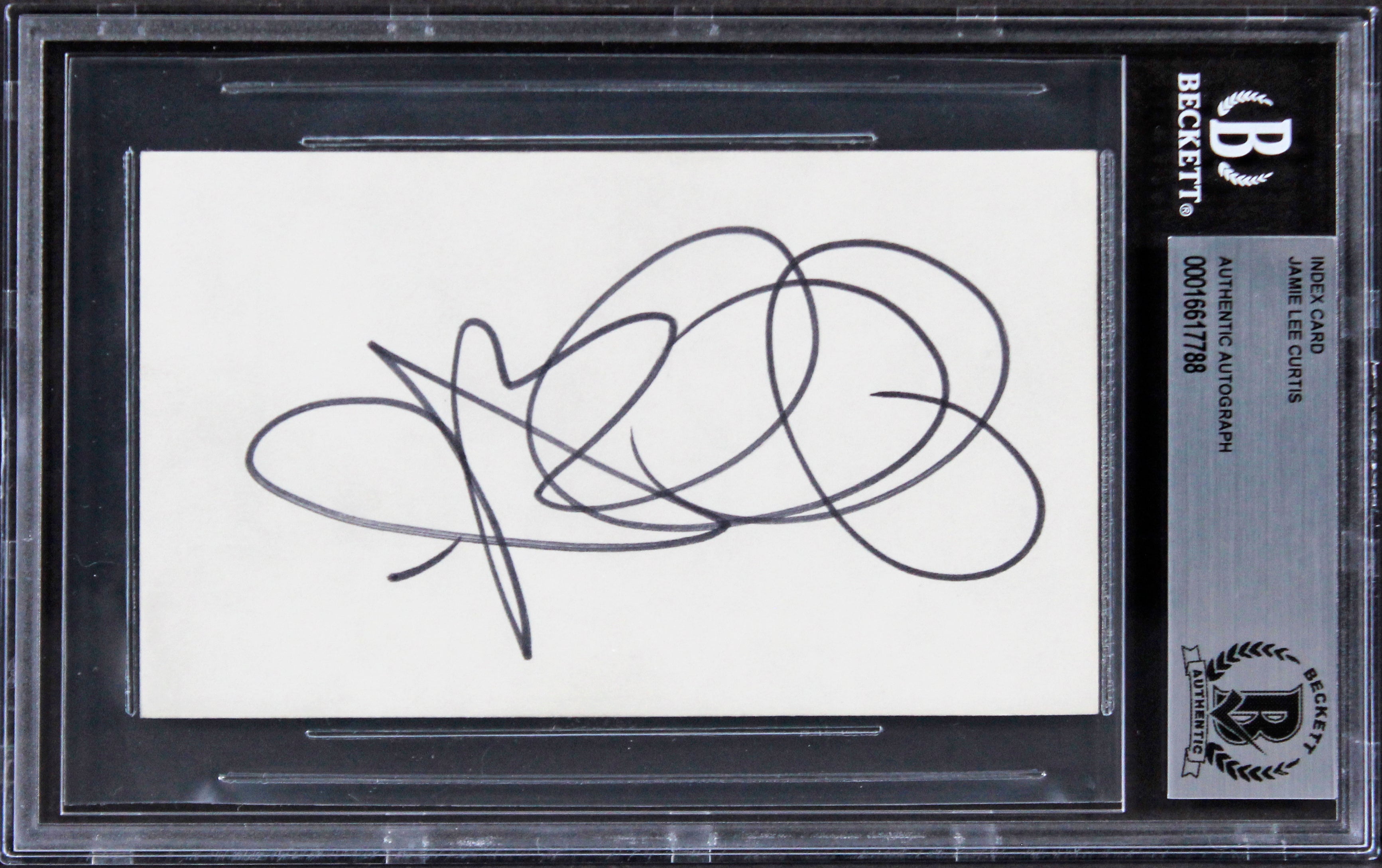 Jamie Lee Curtis Halloween Authentic Signed 3x5 Index Card BAS Slabbed