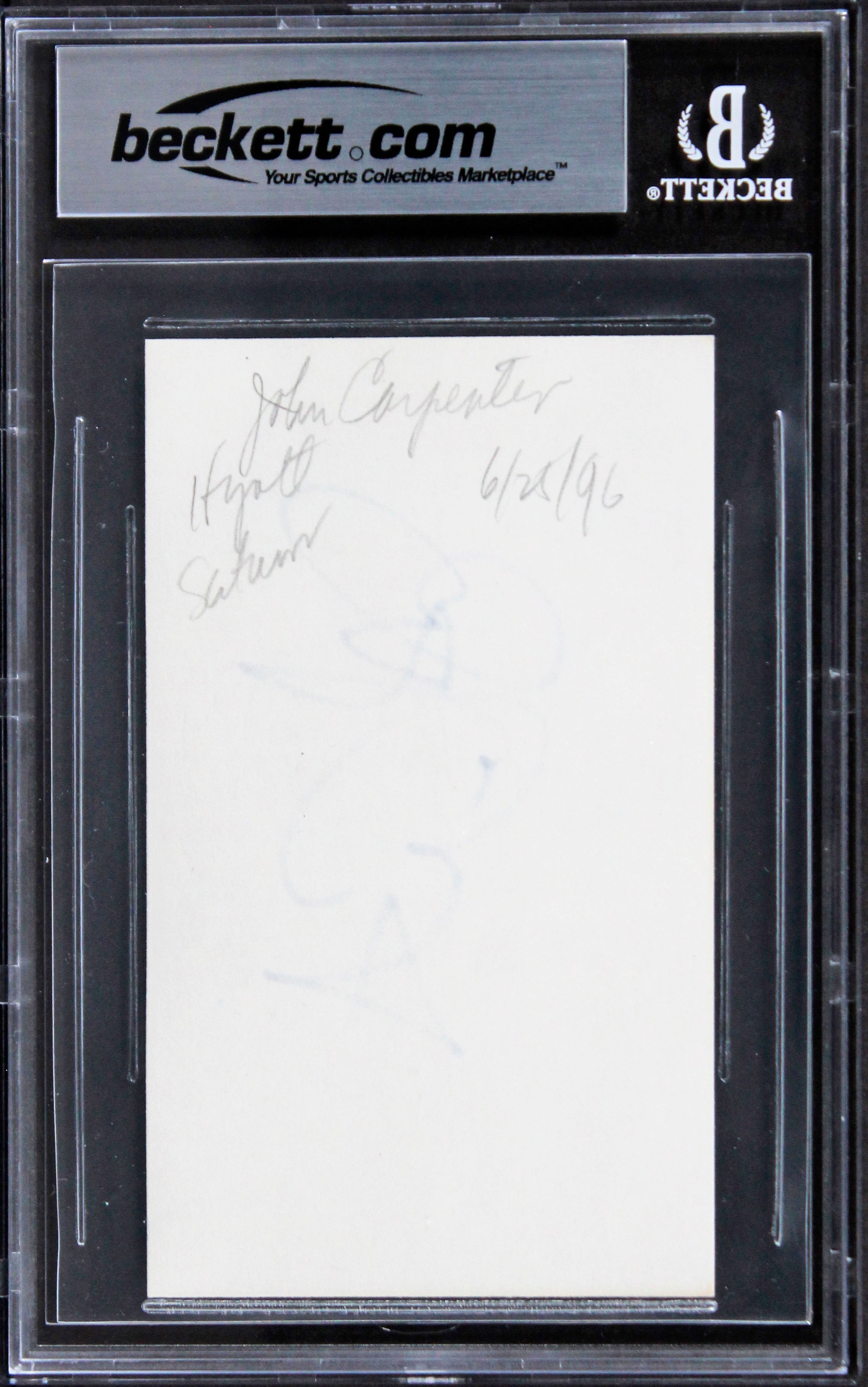 John Carpenter Halloween Authentic Signed 3x5 Index Card Autographed BAS Slabbed