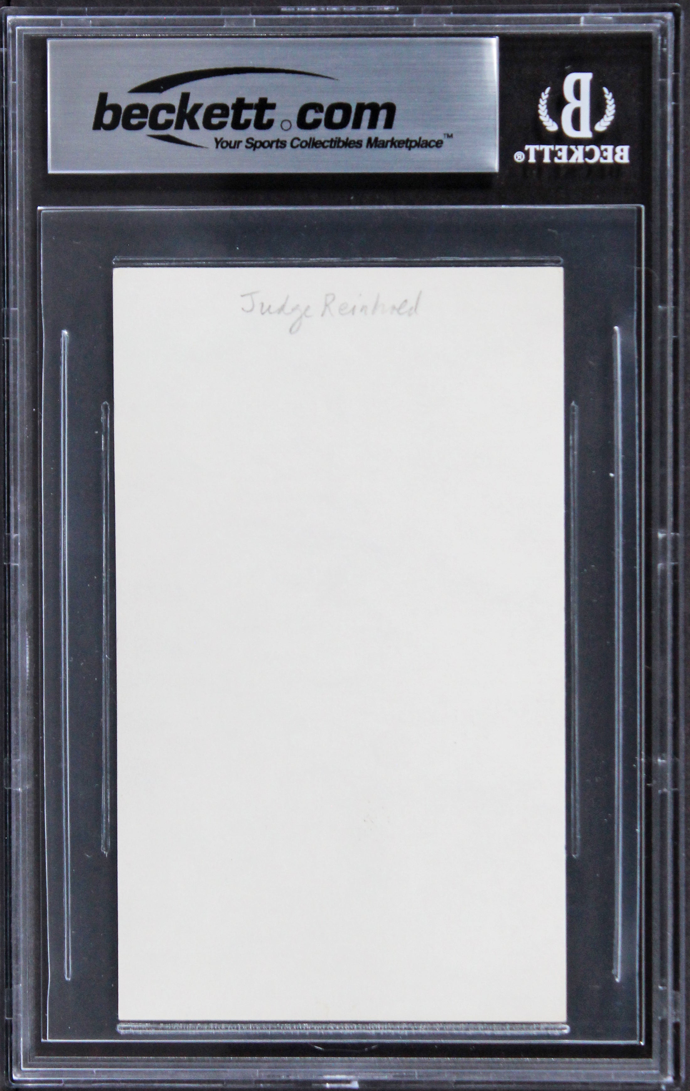 Judge Reinhold Stripes Authentic Signed 3x5 Index Card Autographed BAS Slabbed