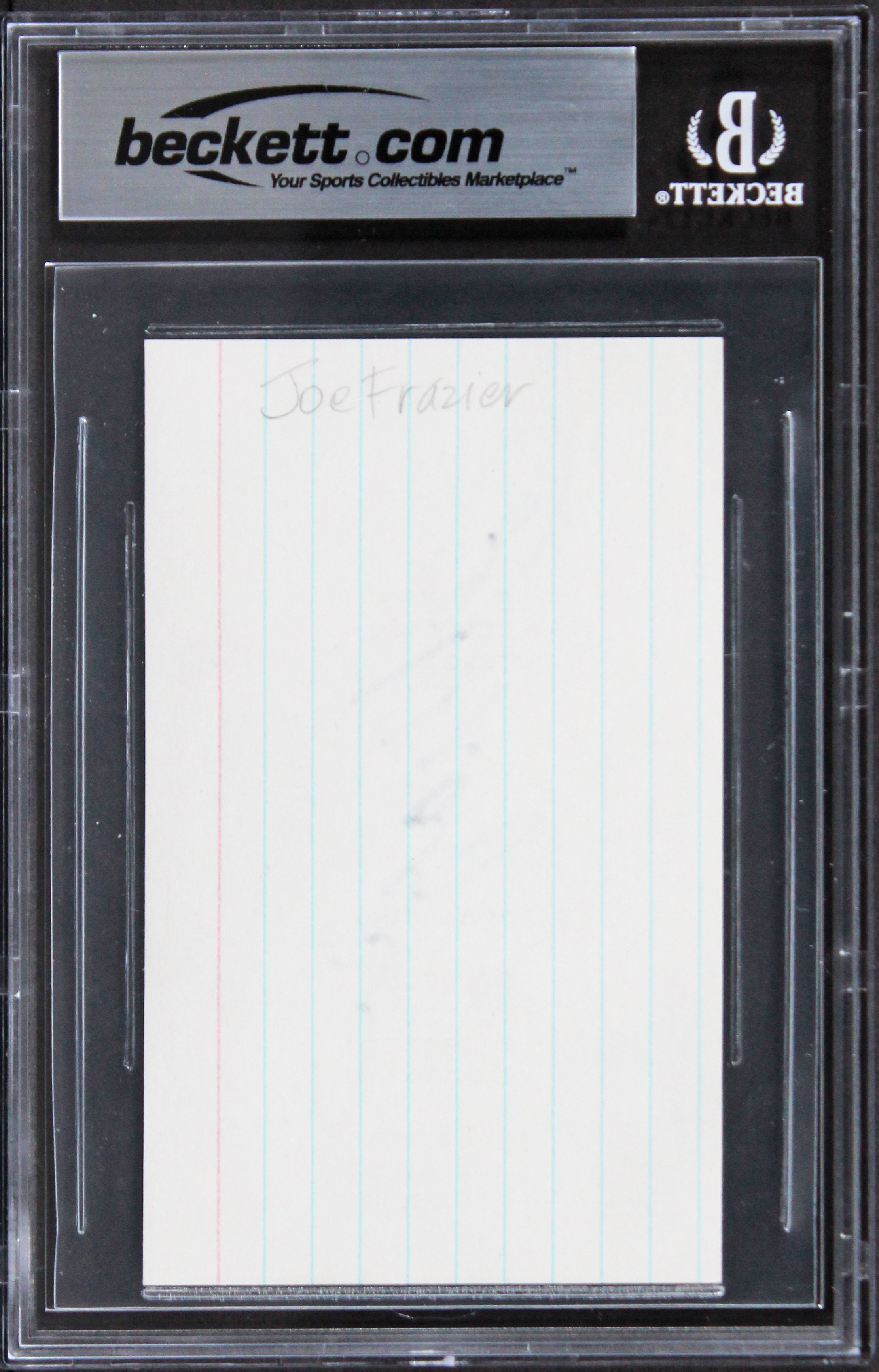 Joe Fraizer Rocky Authentic Signed 3x5 Index Card Autographed BAS Slabbed