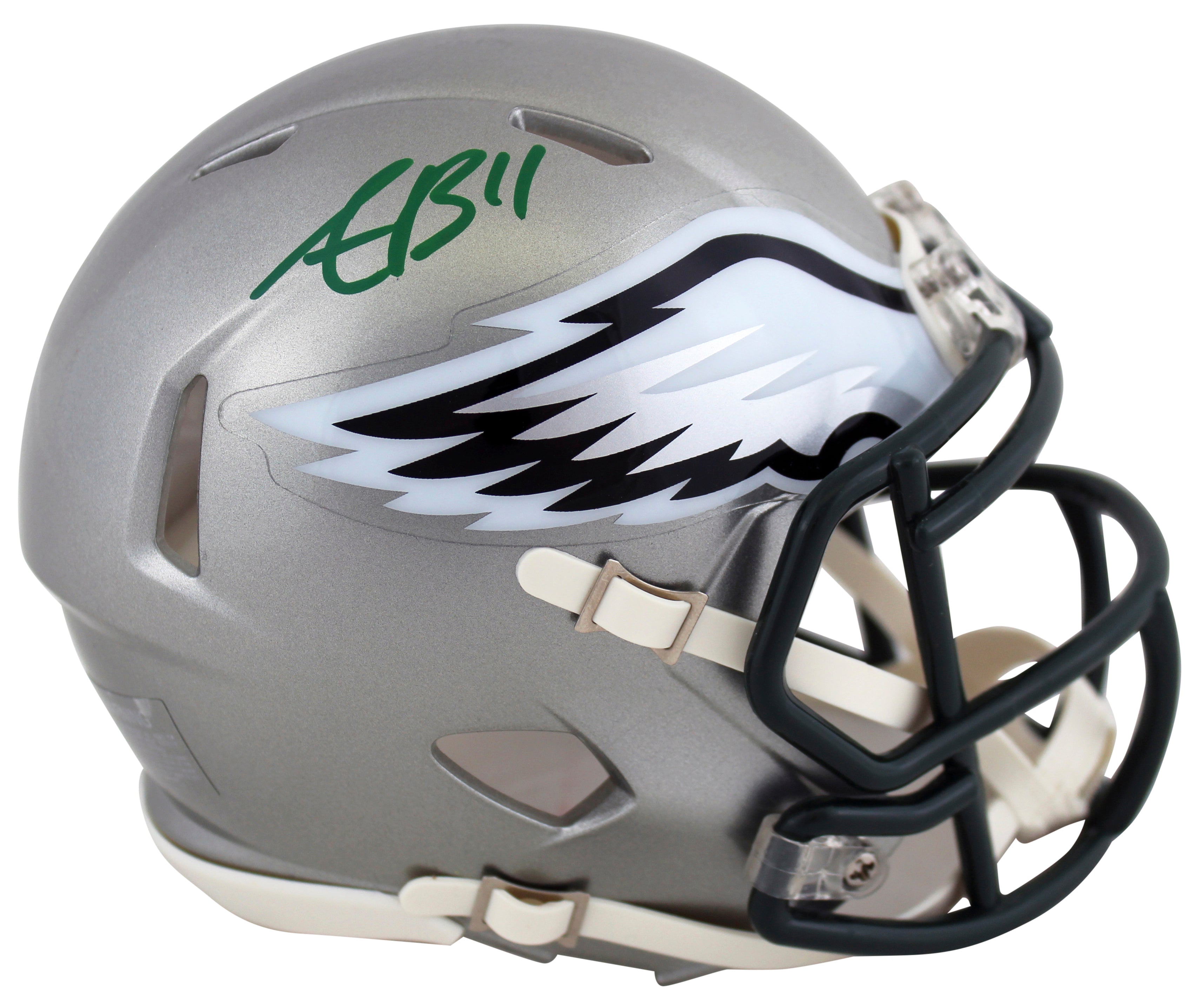 Eagles A.J. Brown Authentic Signed Flash Speed Mini Helmet BAS Witnessed