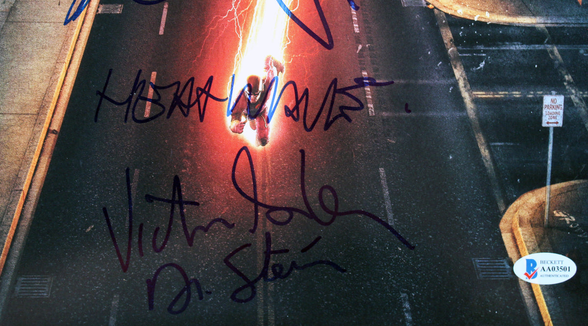 The Flash (5) Gustin, Cavanaugh, Amell, Barber & Purcell Signed 12x18 Photo BAS