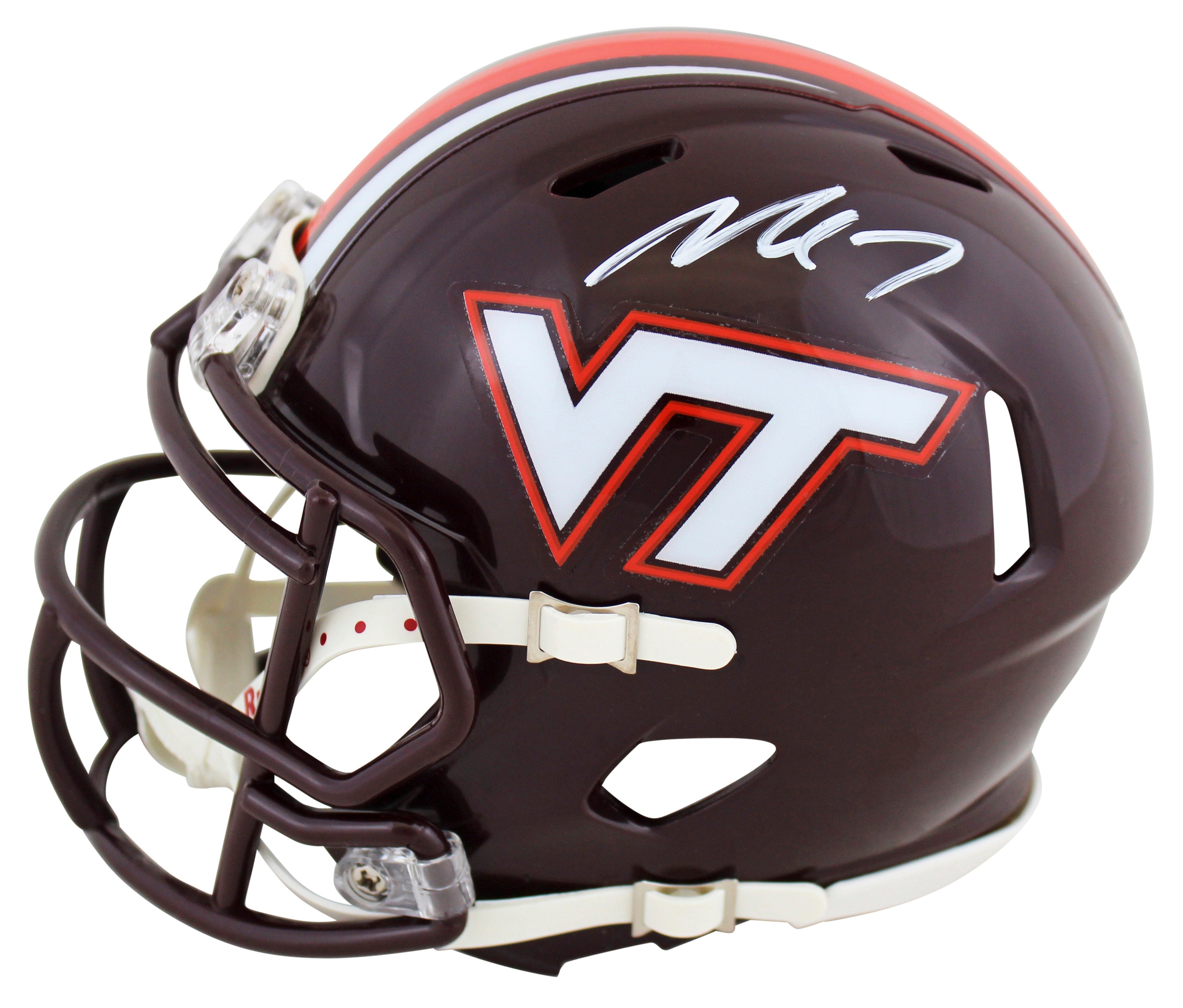 Virginia Tech Michael Vick Authentic Signed Maroon Speed Mini Helmet JSA Witness