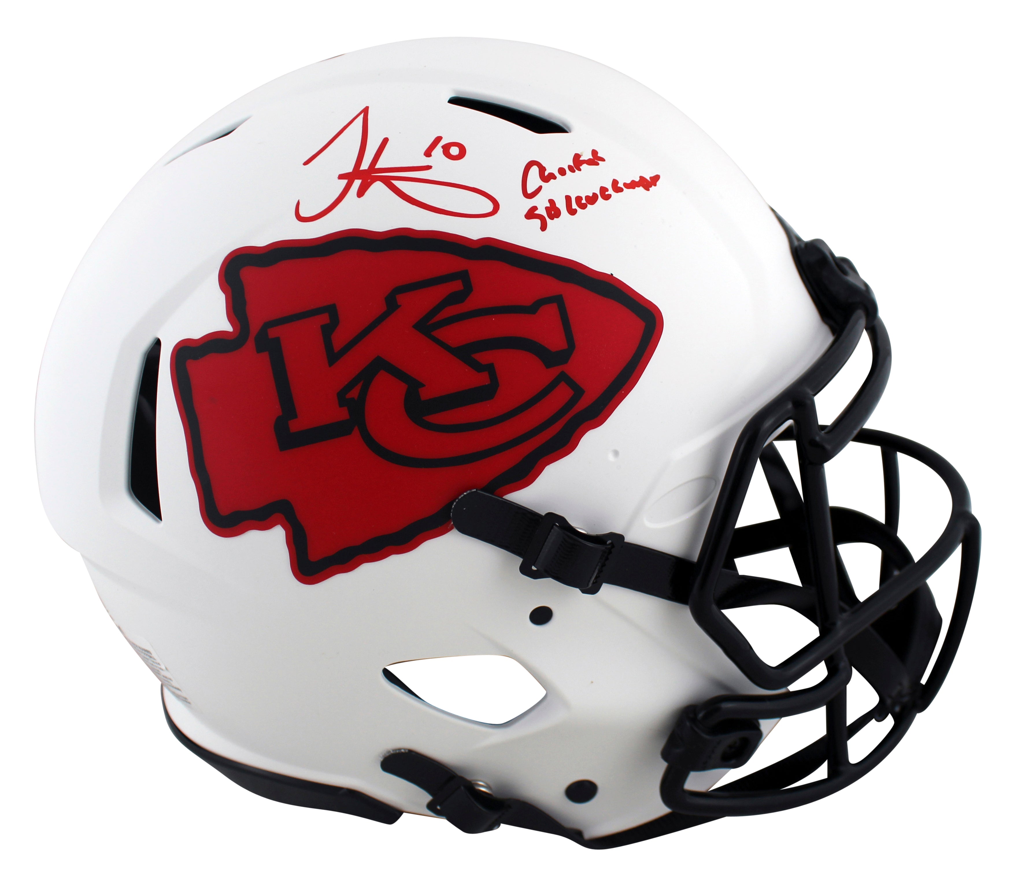 Chiefs Tyreek Hill "2x Insc" Signed Lunar Full Size Speed Proline Helmet BAS Wit