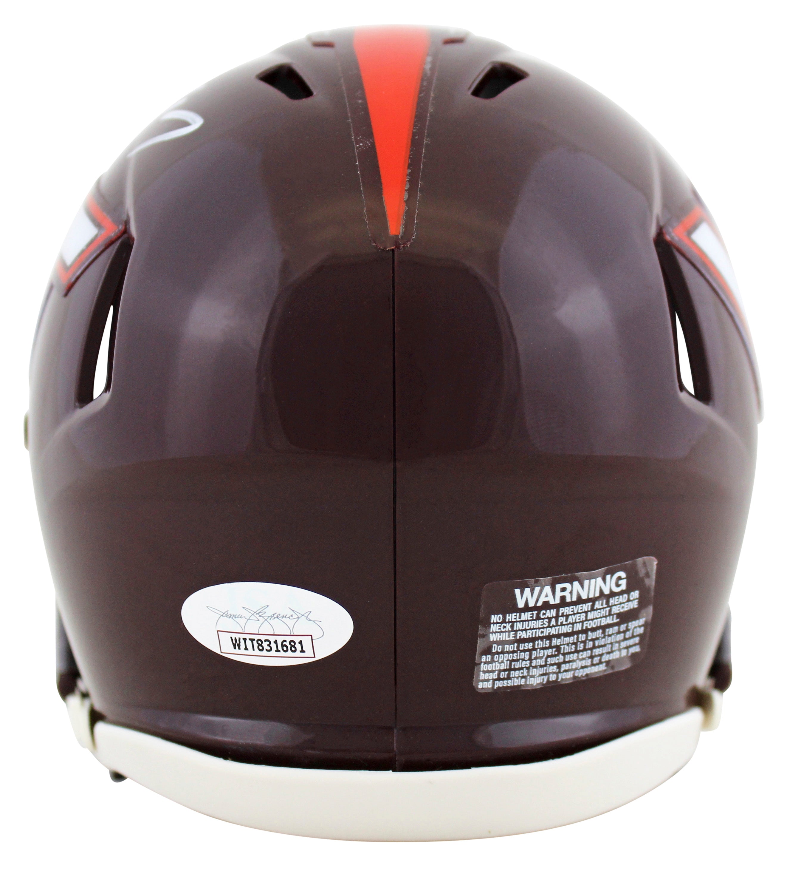 Virginia Tech Michael Vick Authentic Signed Maroon Speed Mini Helmet JSA Witness