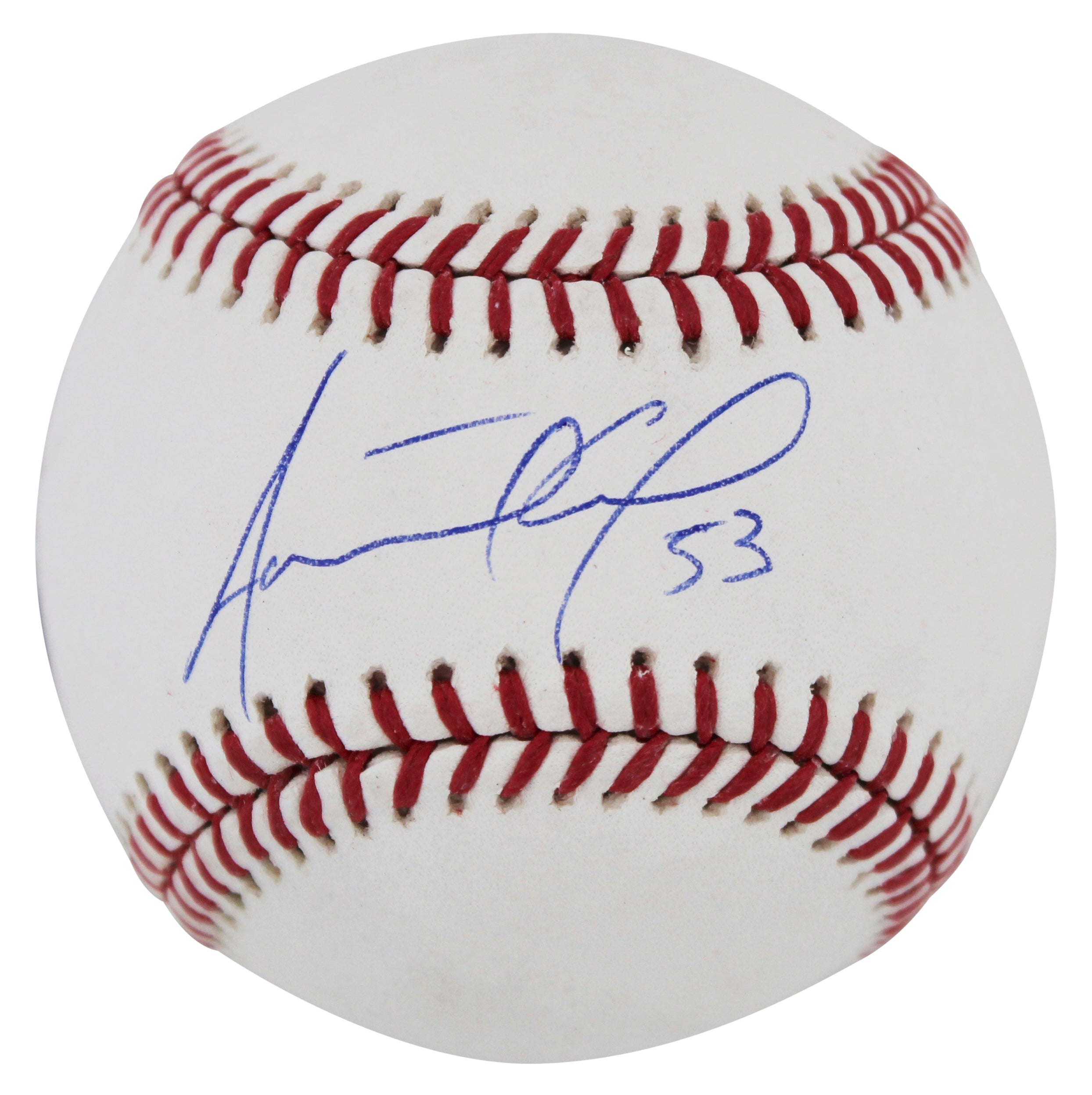 Rangers Adolis Garcia Authentic Signed Oml Baseball Autographed Fanatics & BAS