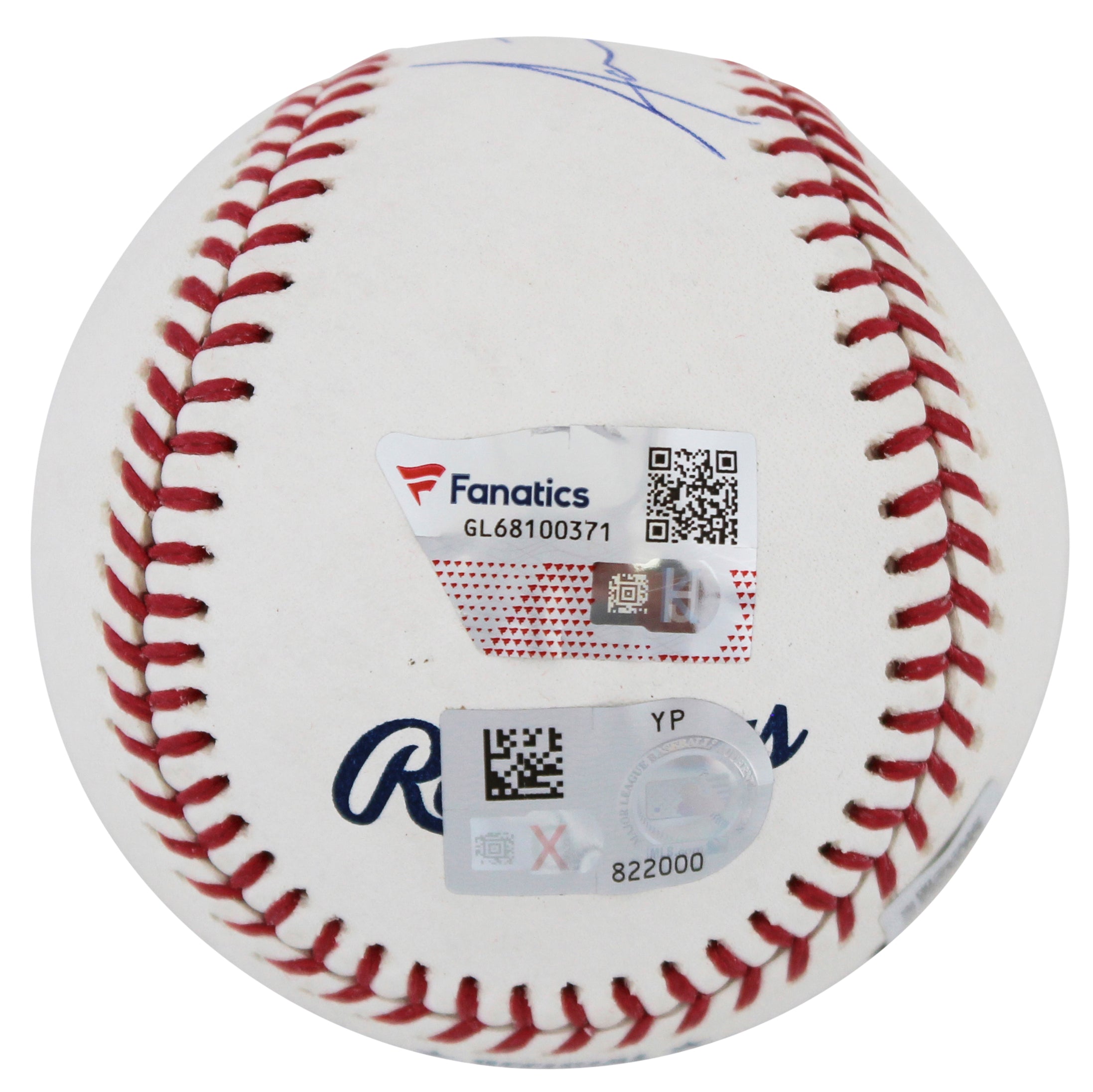 Rangers Adolis Garcia Authentic Signed Oml Baseball Autographed Fanatics & BAS